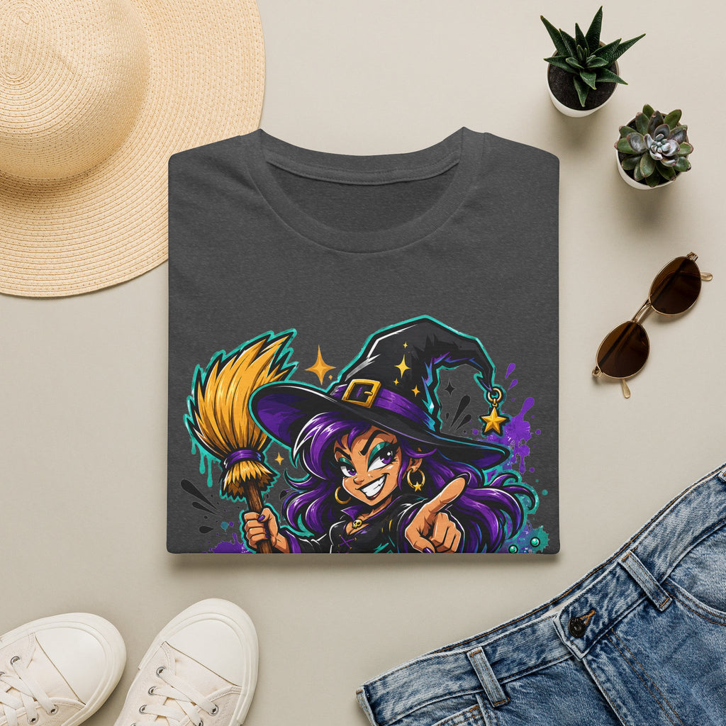 Witch Way To The Candy T-Shirt | Funny Halloween Witch Graphic Tee | Spooky Season Gift | Trick or Treat Shirt