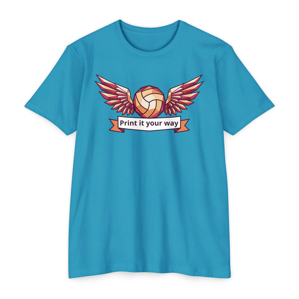 Custom Volleyball T-Shirt Personalized Winged Volleyball Banner Tee Add Your Name or Team Gift Unisex