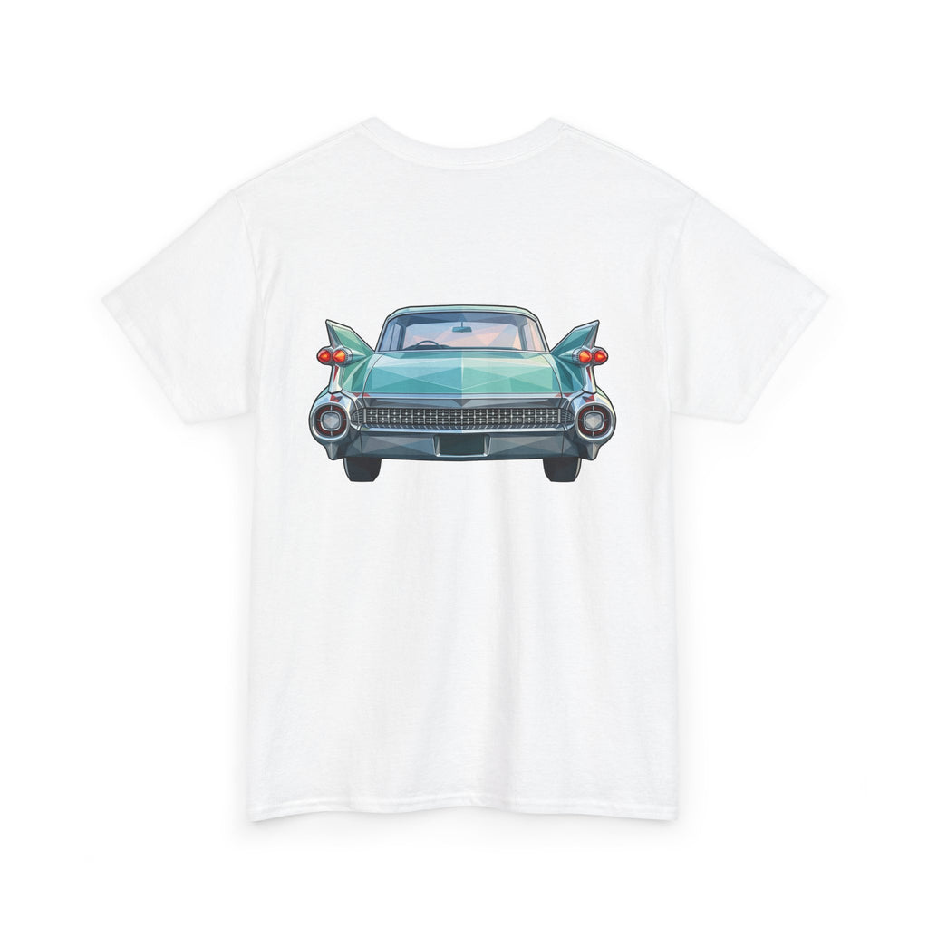 Classic Luxury Cruiser Car Tee | Big Fins Front & Rear Car Illustration