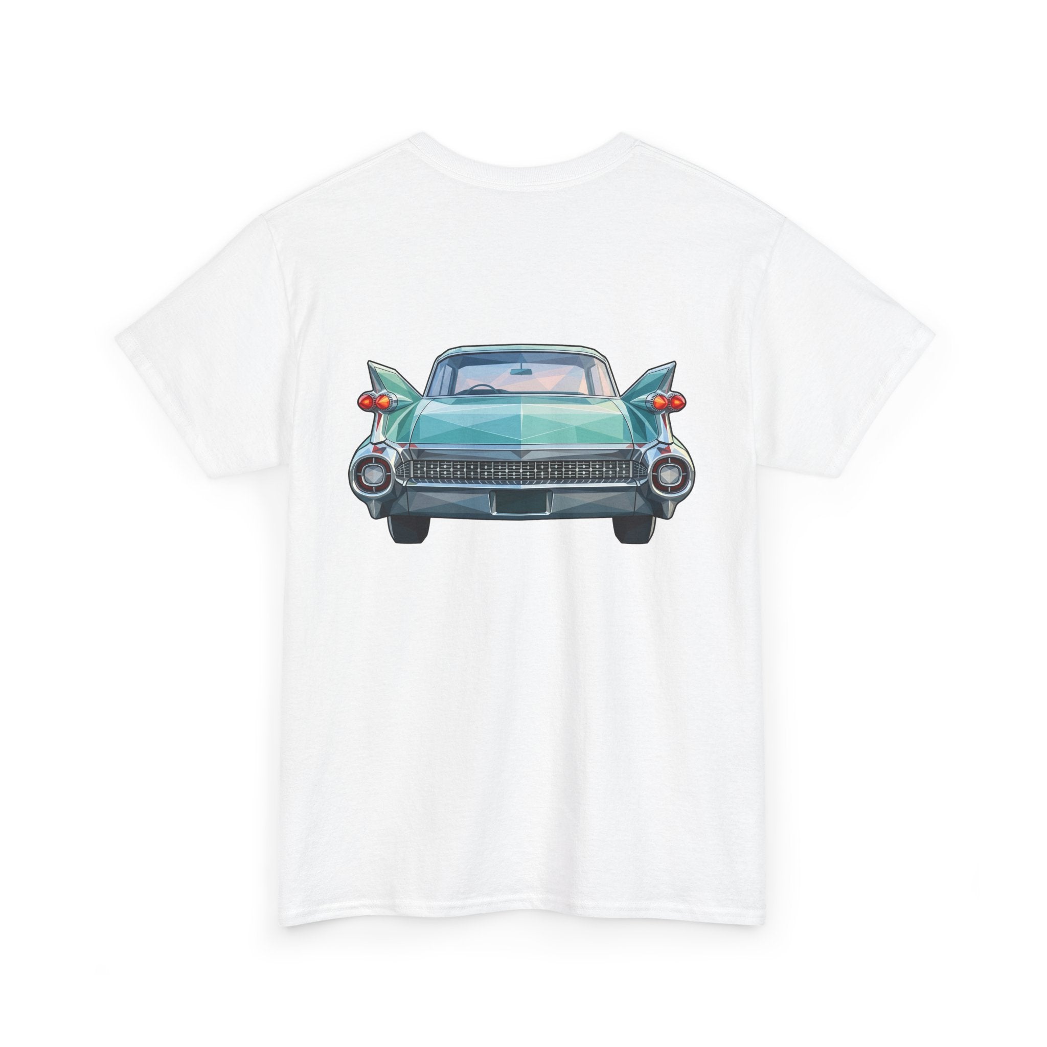 Classic Luxury Cruiser Car Tee | Big Fins Front & Rear Car Illustration