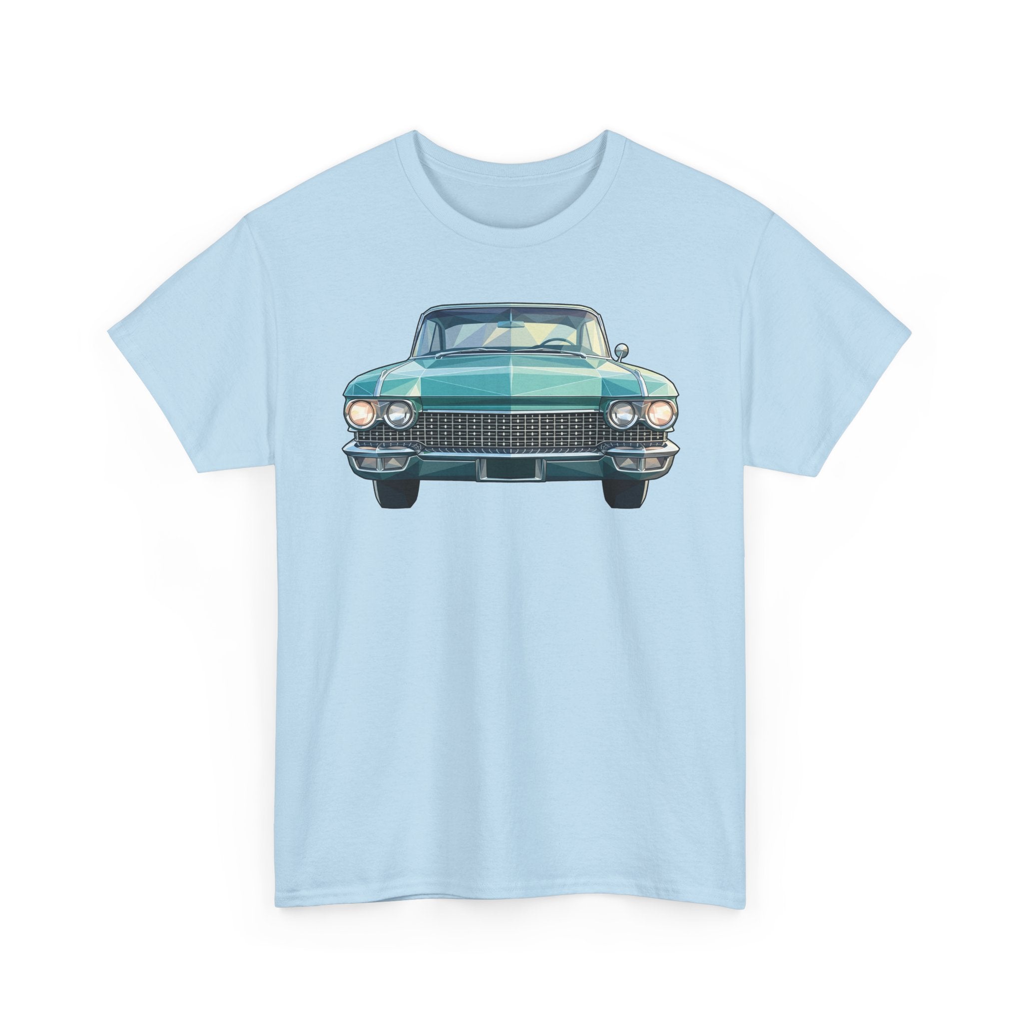 Classic Luxury Cruiser Car Tee | Big Fins Front & Rear Car Illustration