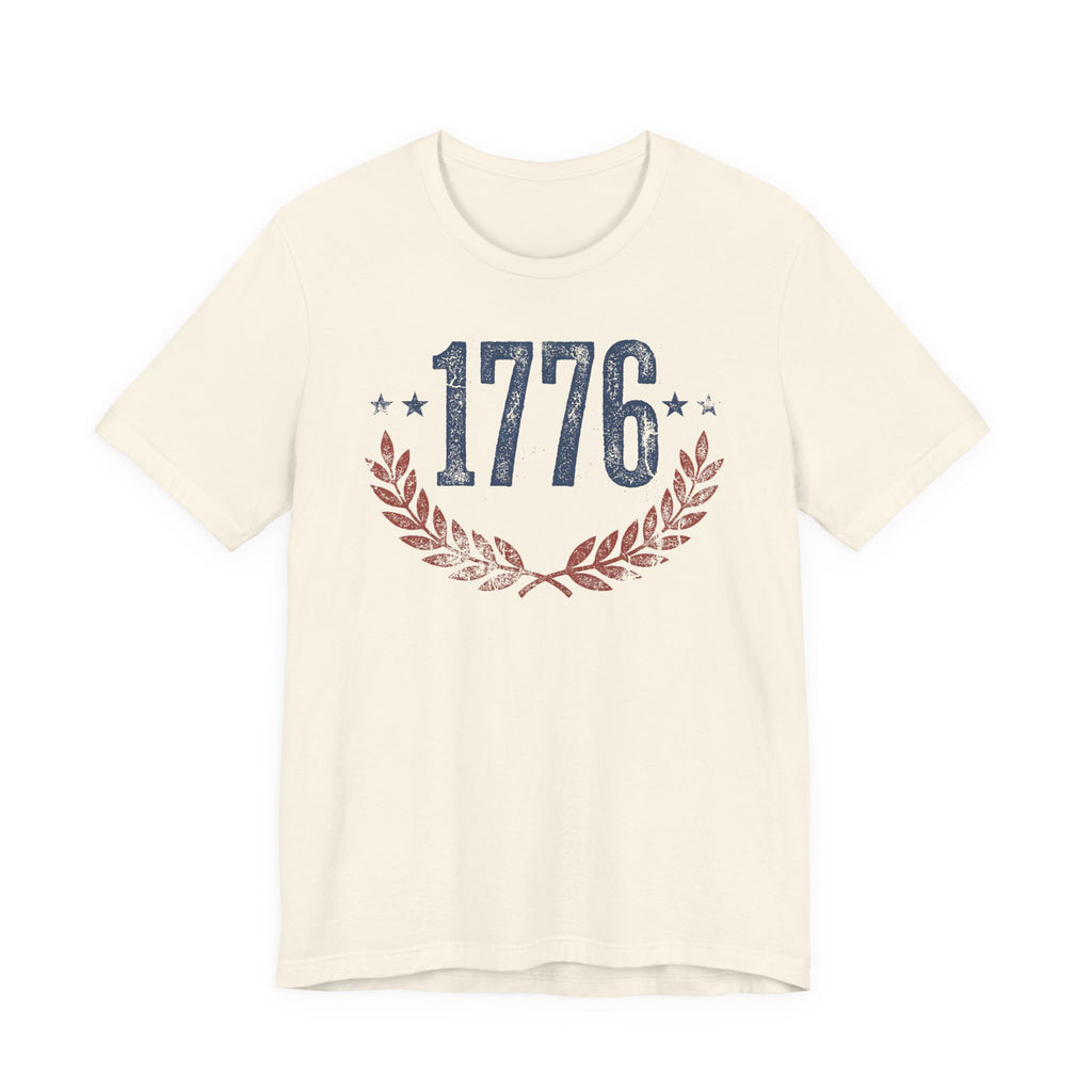 1776 Laurel Wreath T-Shirt | Patriotic American Revolution History Independence Day Graphic Tee