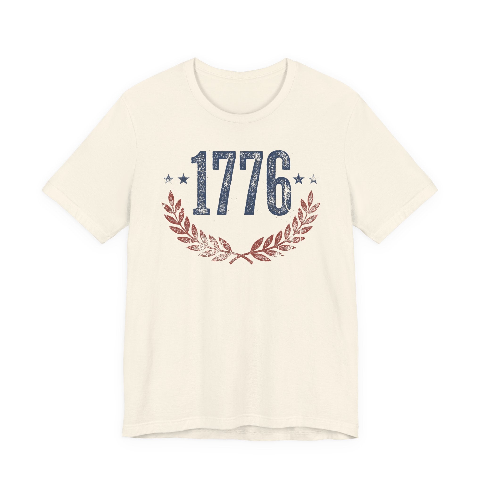 1776 Laurel Wreath T-Shirt | Patriotic American Revolution History Independence Day Graphic Tee