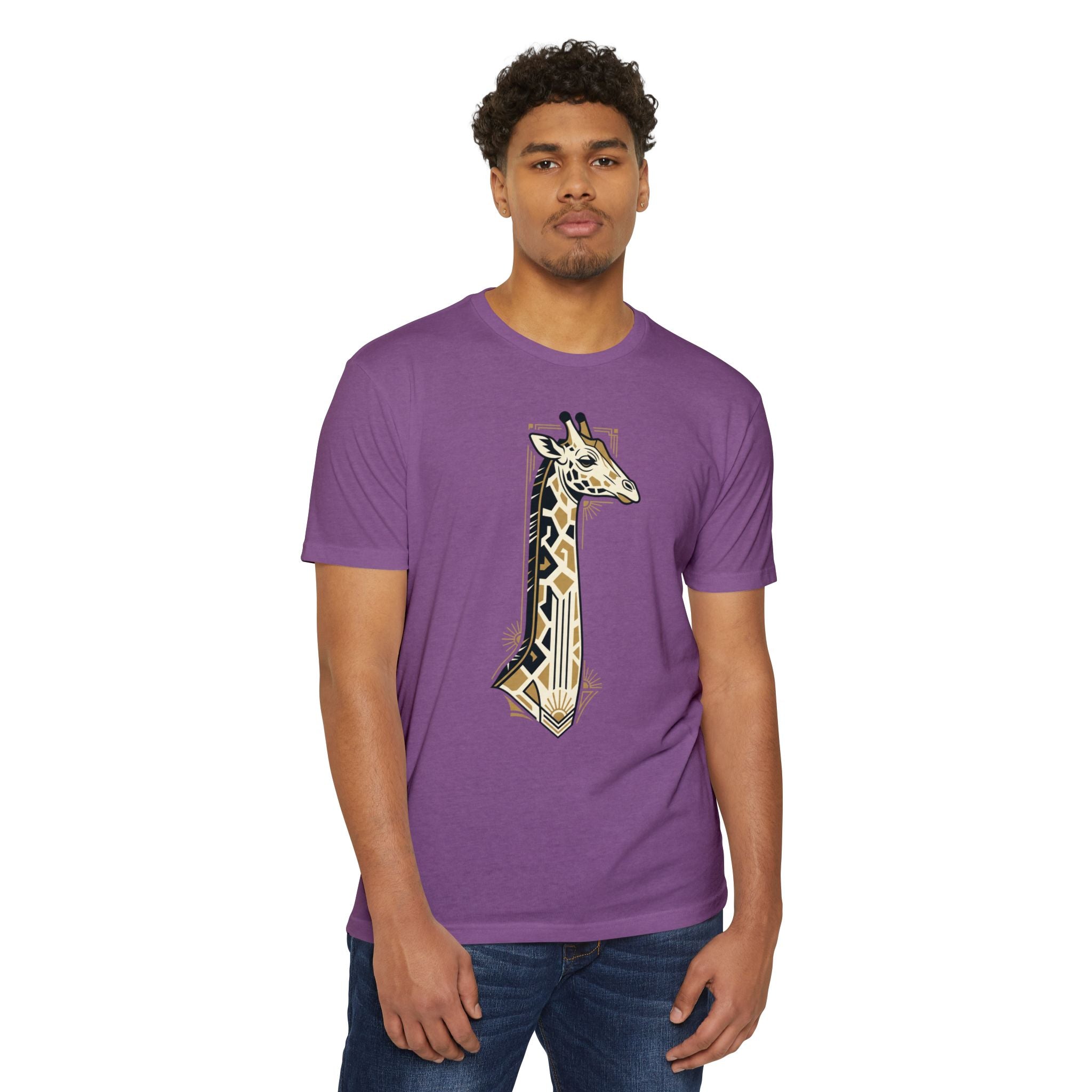 Giraffe T-Shirt Art Deco Geometric Safari Illustration Graphic Tee Animal Lover Gift Unisex