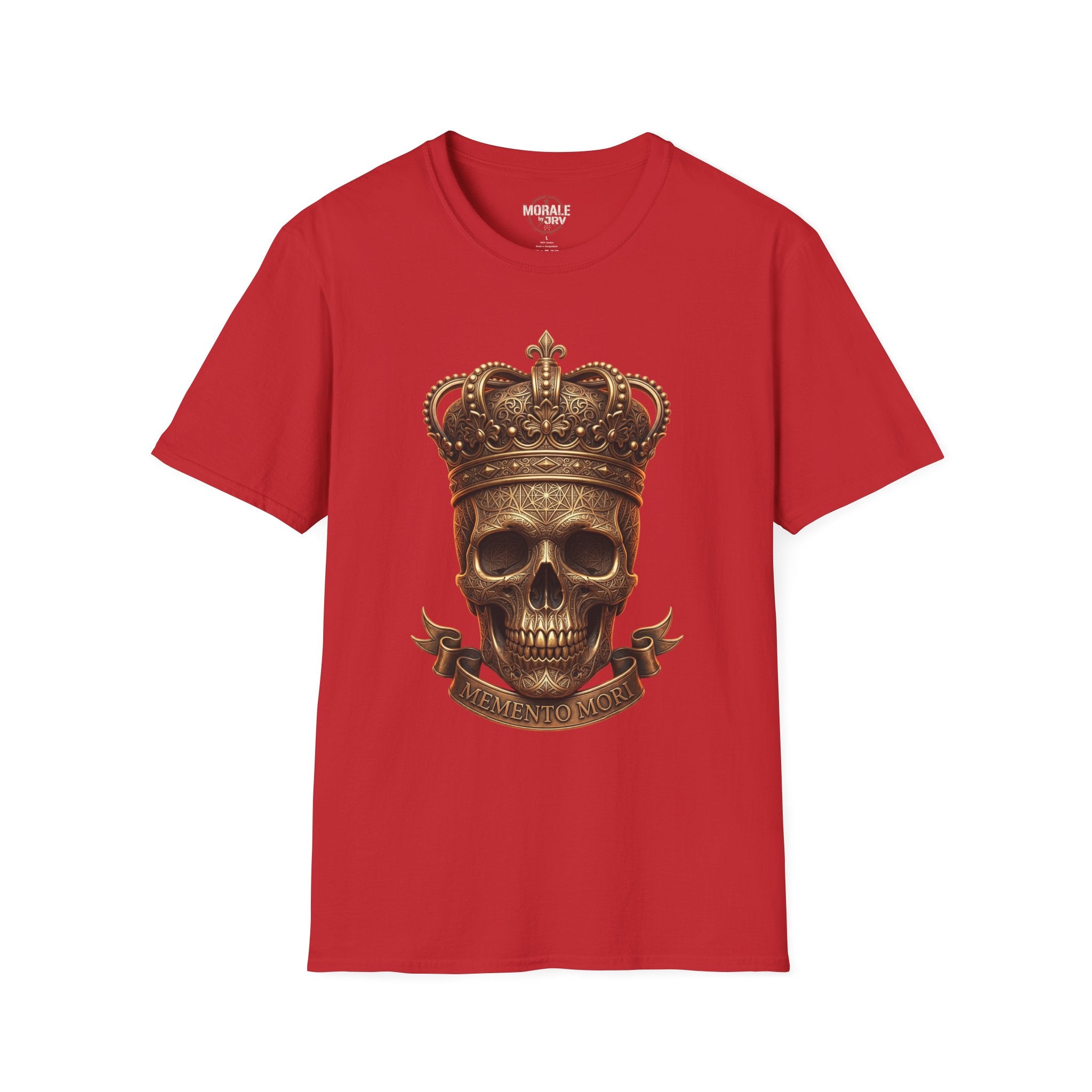 Red Crowned Skull T-Shirt with gold crowned skull graphic
