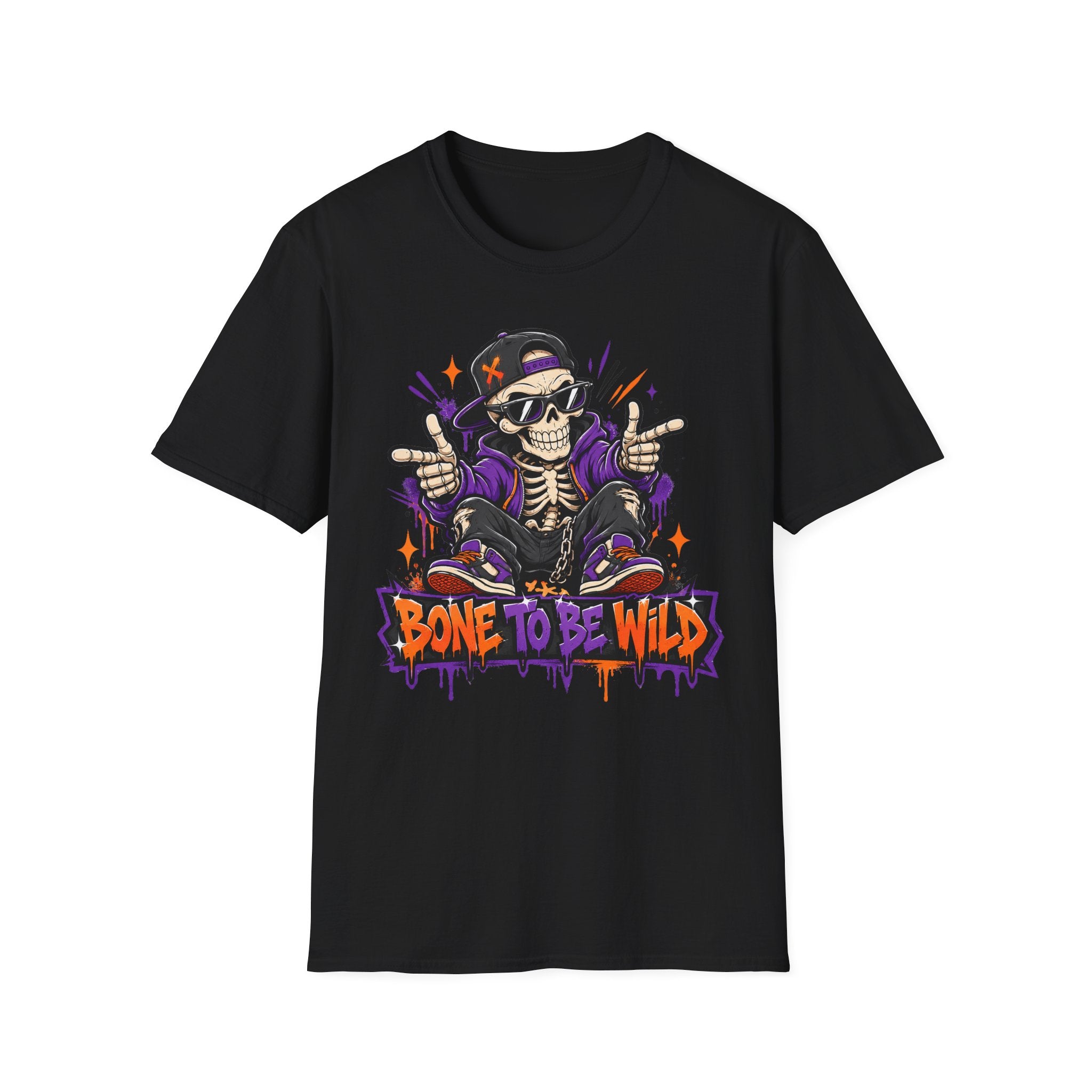Bone To Be Wild Skeleton DJ T-Shirt | Halloween Skull Graphic Tee | Spooky Music Lover Shirt | Funny Skeleton Gift | Halloween Tee