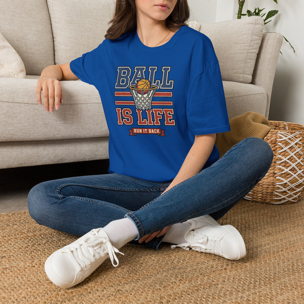 Basketball T-Shirt | Ball Is Life Retro Hoops Graphic Tee