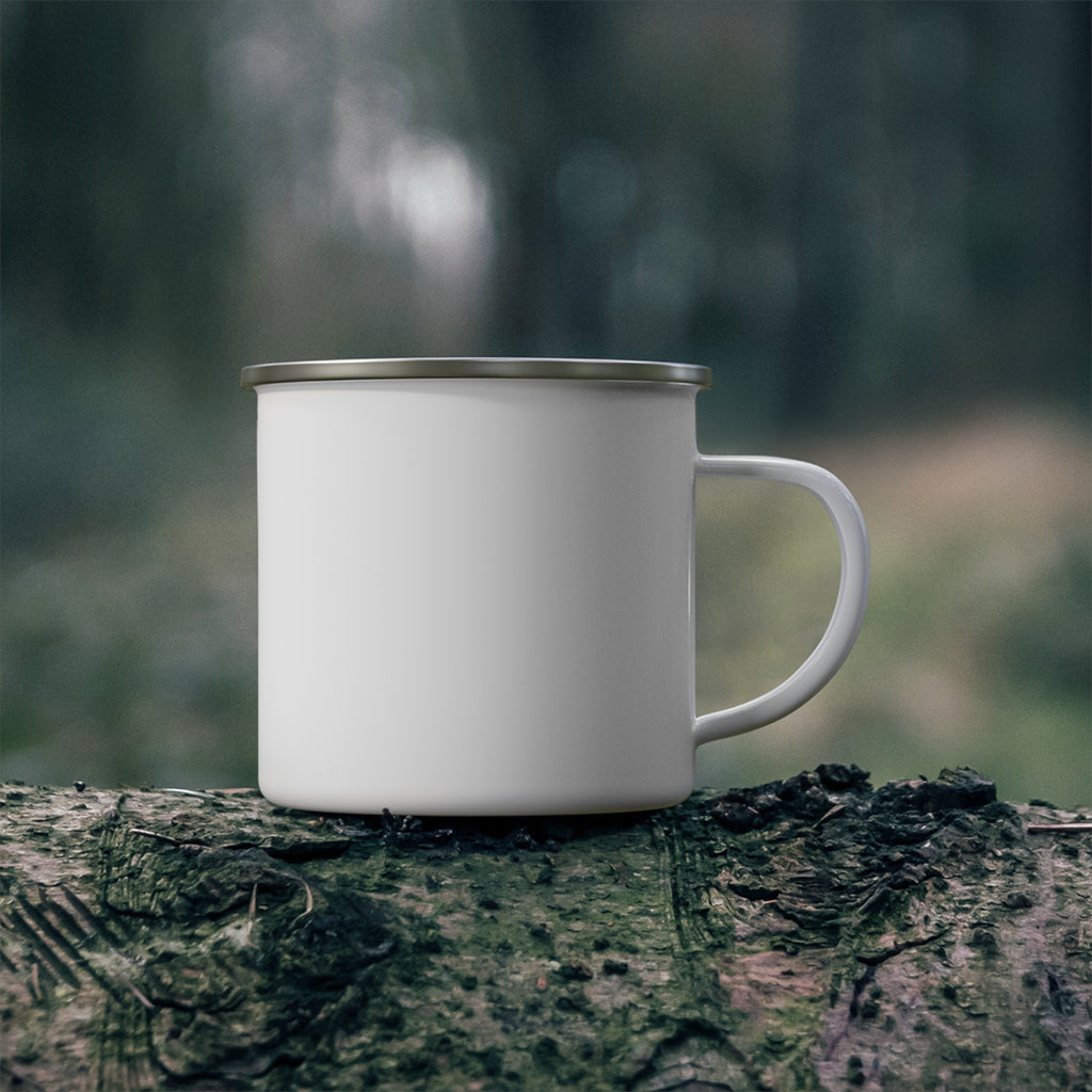 Funny Patriotic Camping Mug | Fueled by Freedom & Caffeine | Enamel Coffee Mug | Gift for Coffee Lovers | Veteran Dad Gift | Camp Cup