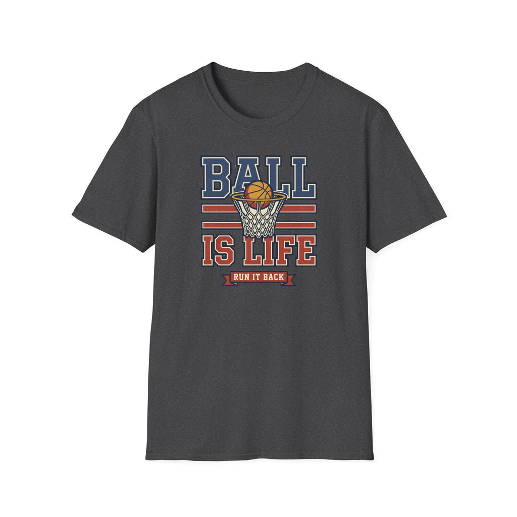 Basketball T-Shirt | Ball Is Life Retro Hoops Graphic Tee