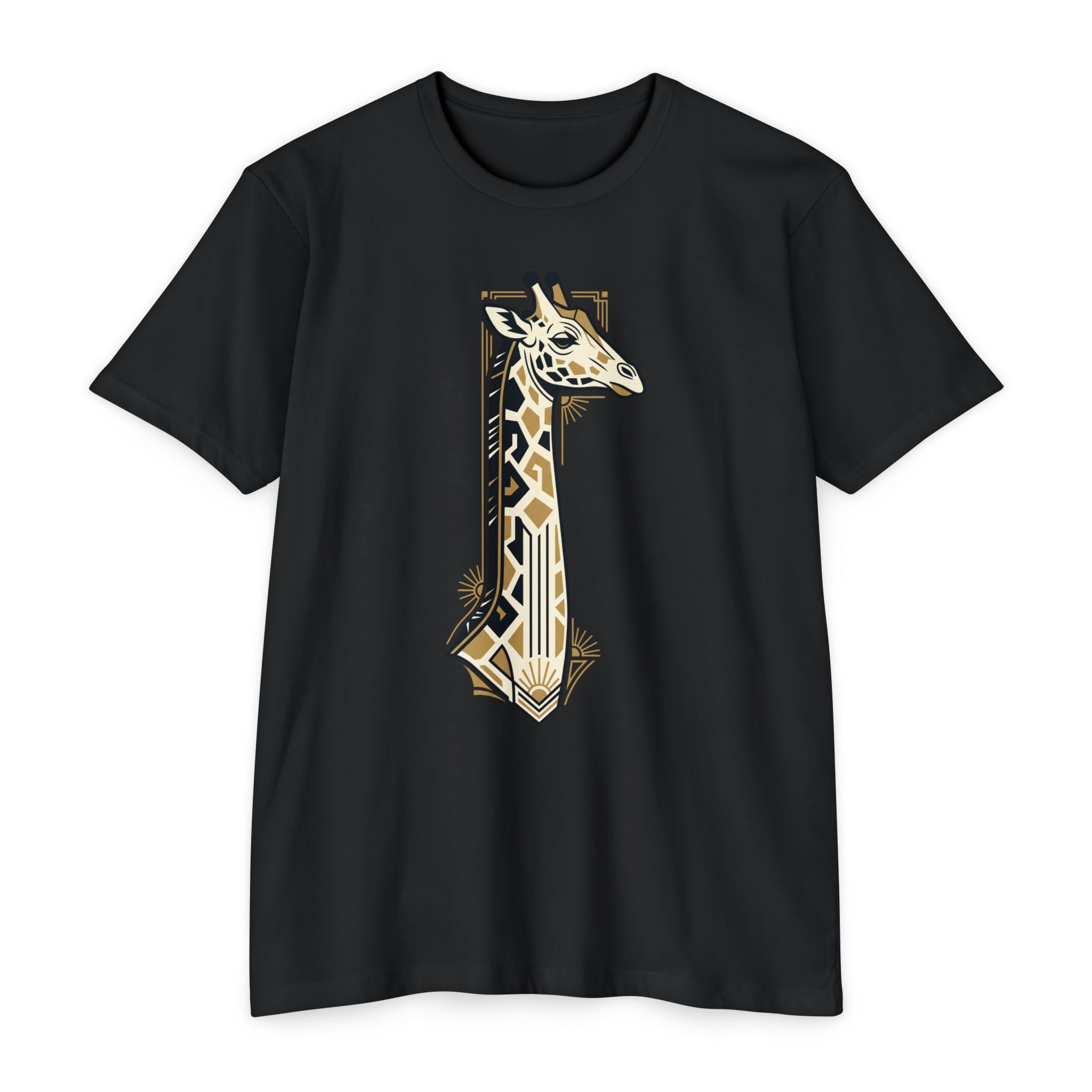 Giraffe T-Shirt Art Deco Geometric Safari Illustration Graphic Tee Animal Lover Gift Unisex