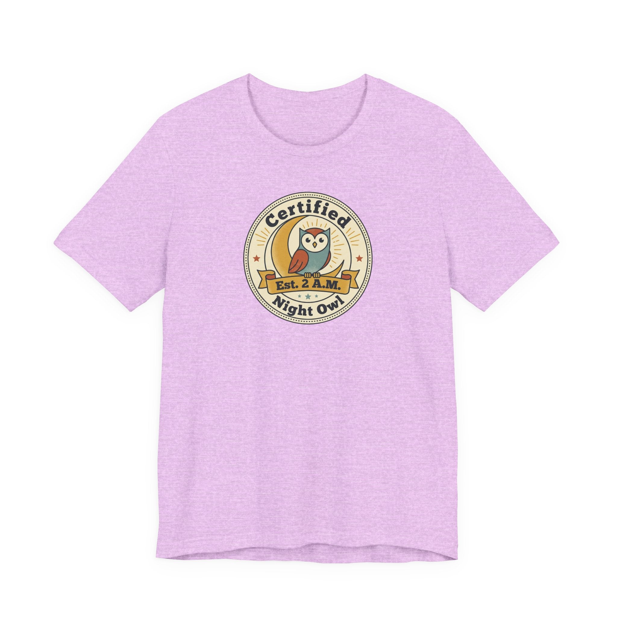 Certified Night Owl owl badge T-Shirt | 2 AM est. graphic tee