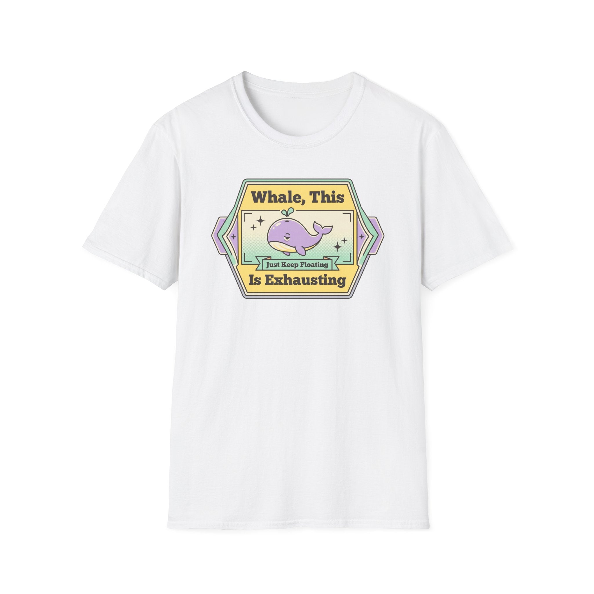 Whale, This Is Exhausting T-Shirt | Cute Purple Whale Retro Graphic