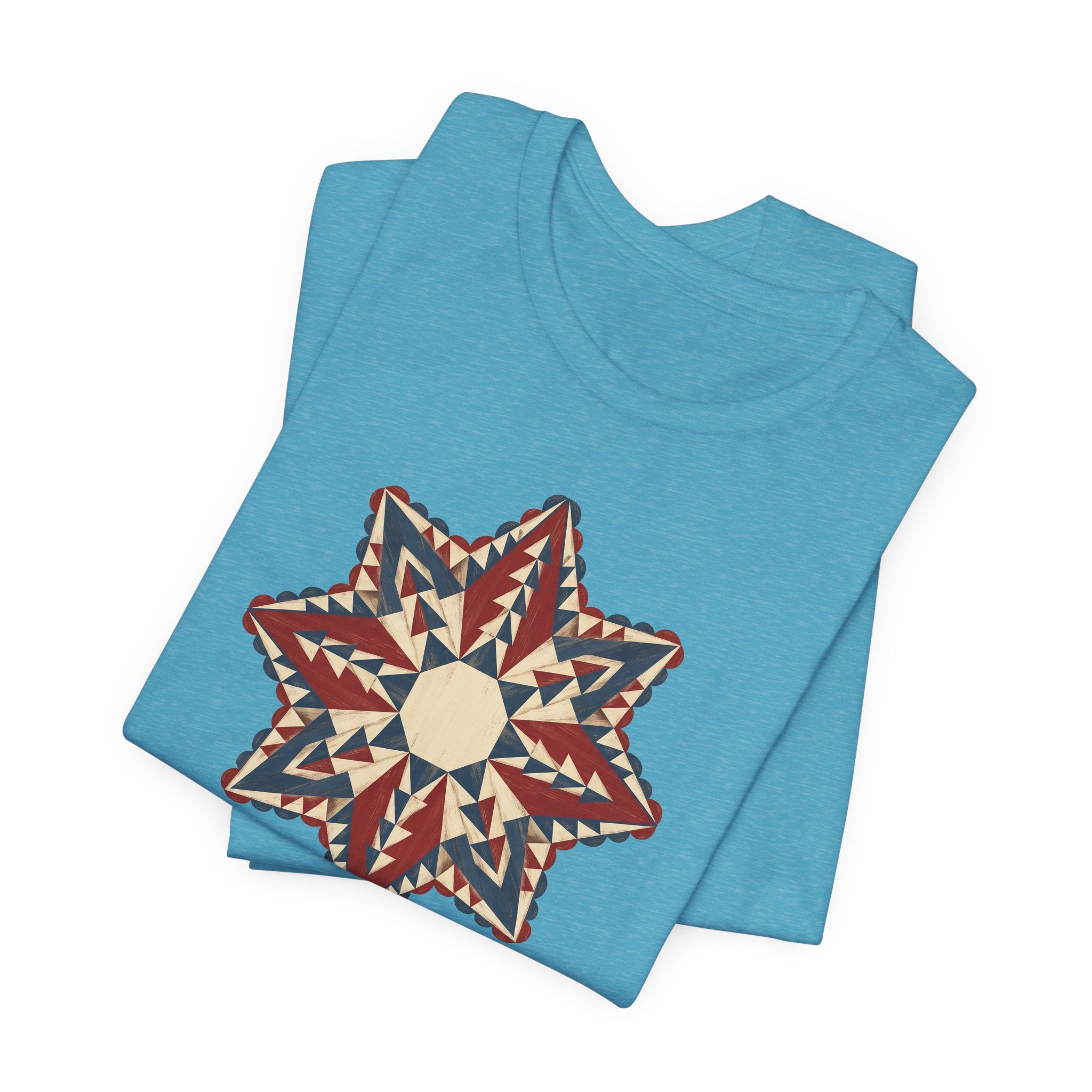 Southwestern Star Mandala Graphic Tee | Geometric Aztec Compass Boho Folk Art T-Shirt