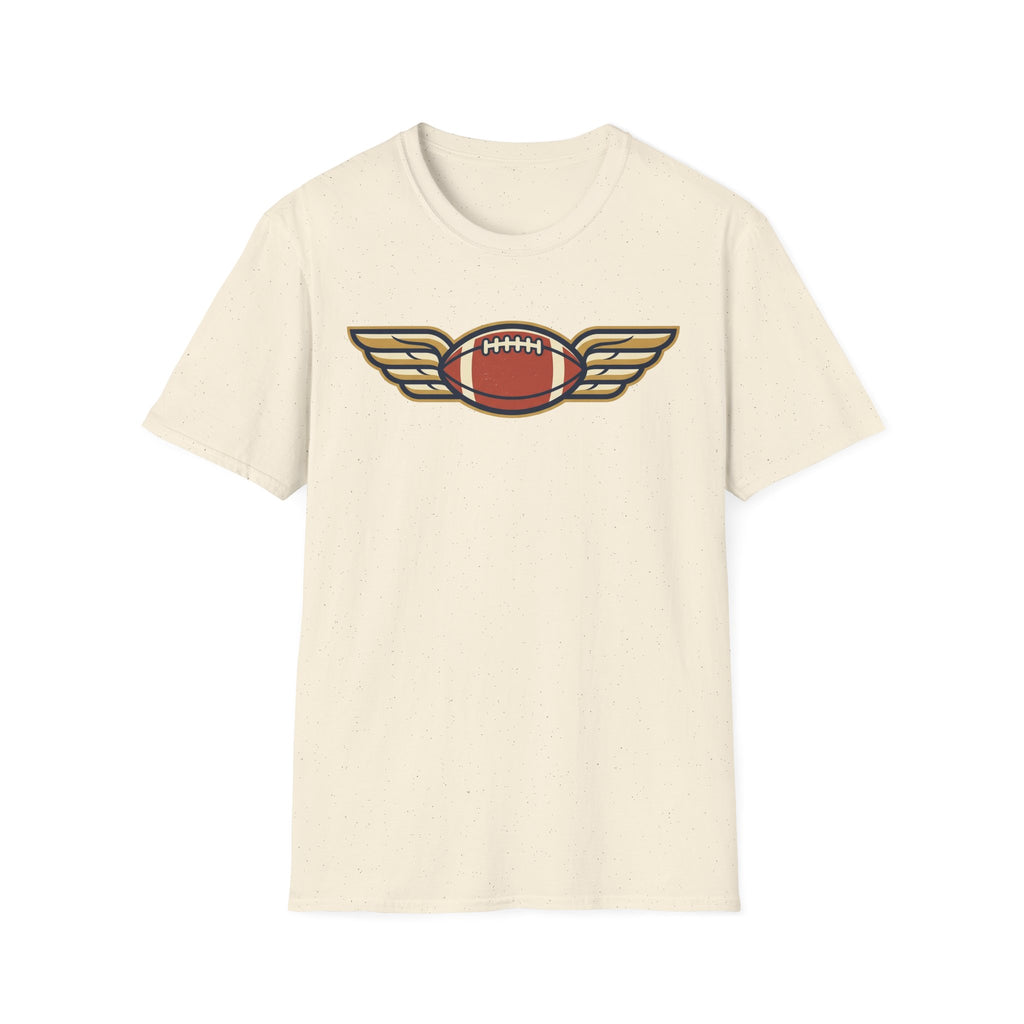 Winged Football T-Shirt | Vintage Retro Flying Football Tee
