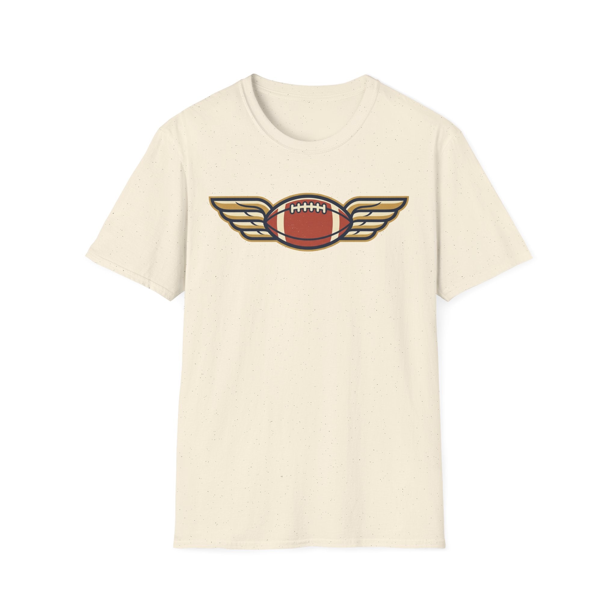 Winged Football T-Shirt | Vintage Retro Flying Football Tee