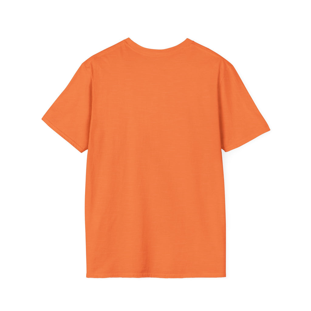 Alien & Skull T-Shirt, orange crew neck, no visible graphic