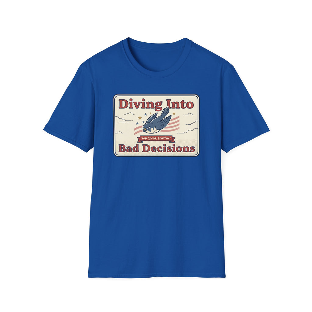 Diving Into Bad Decisions T-Shirt | Retro Shark Graphic