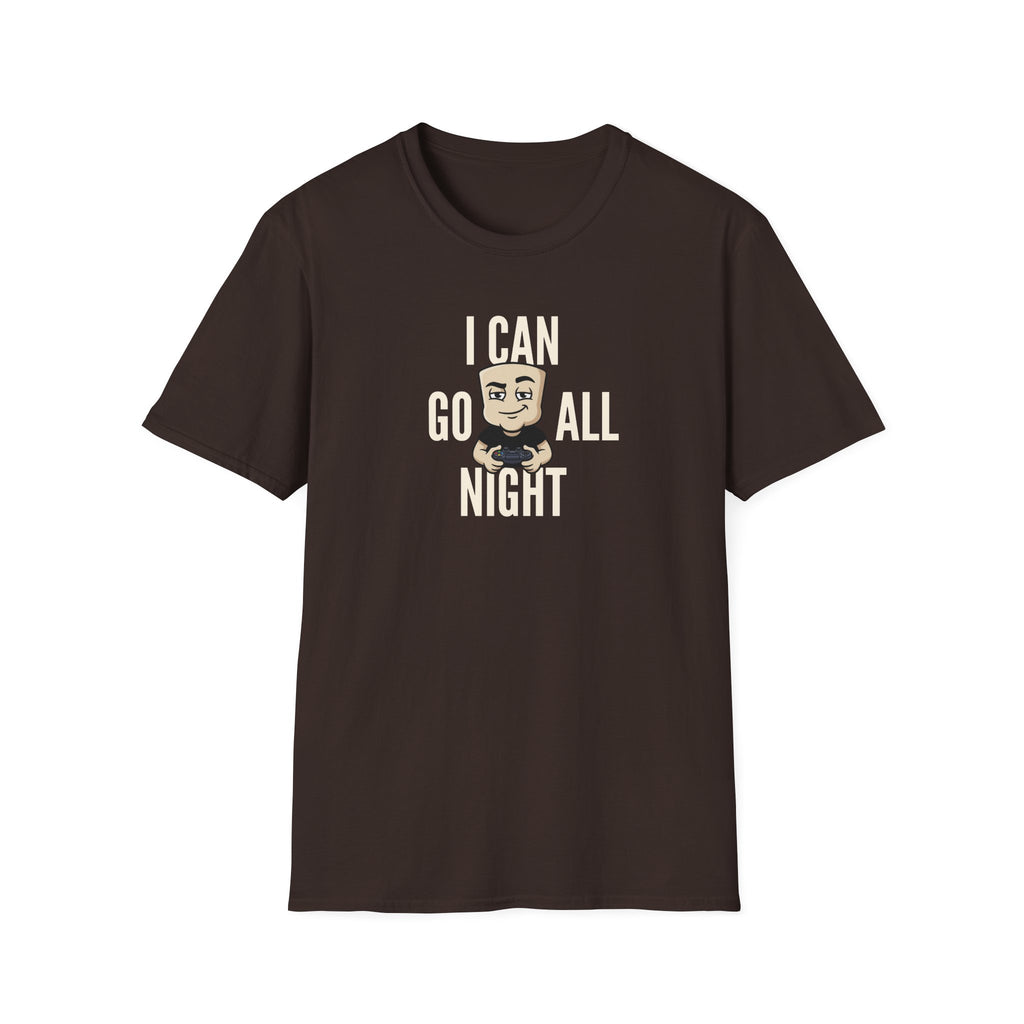 I Can Go All Night T-Shirt | Funny Gamer Tee | Video Game Controller Innuendo Humor Gift