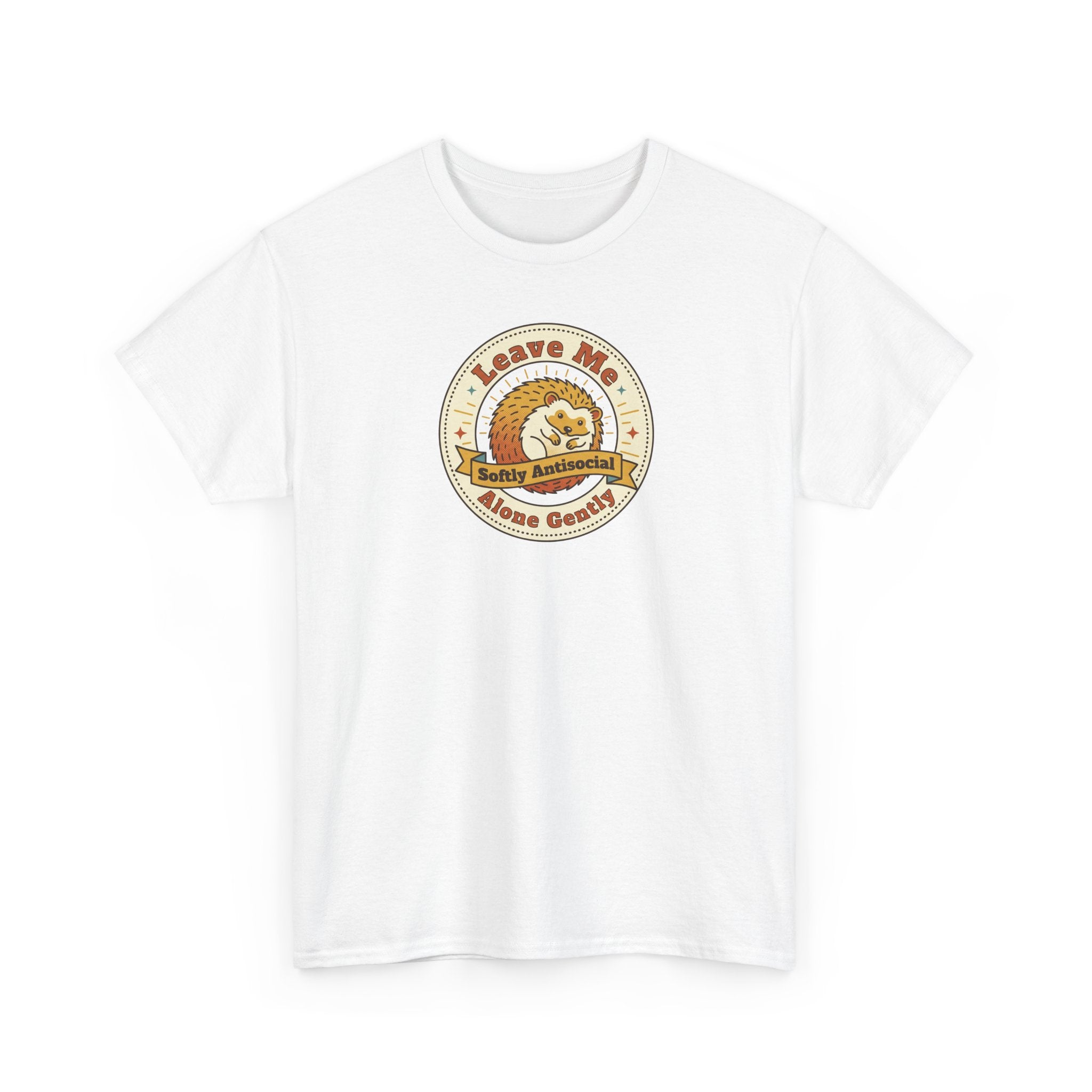 Leave Me Alone Softly Antisocial T-Shirt | Funny Introvert Hedgehog Graphic Tee