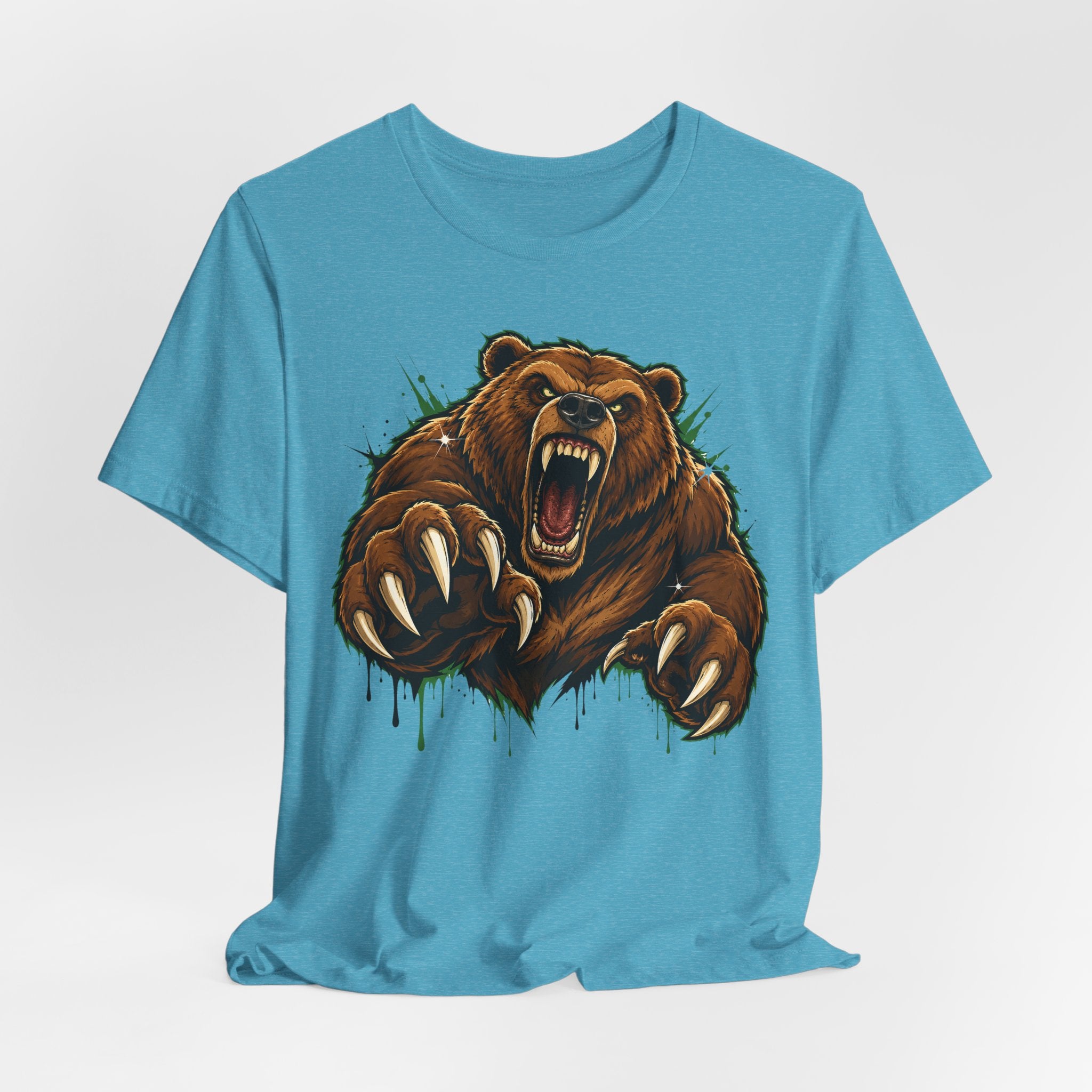 Roaring Grizzly Bear Tee | Fierce Claw Illustration, Wild Animal Graphic Shirt, Unisex Gift