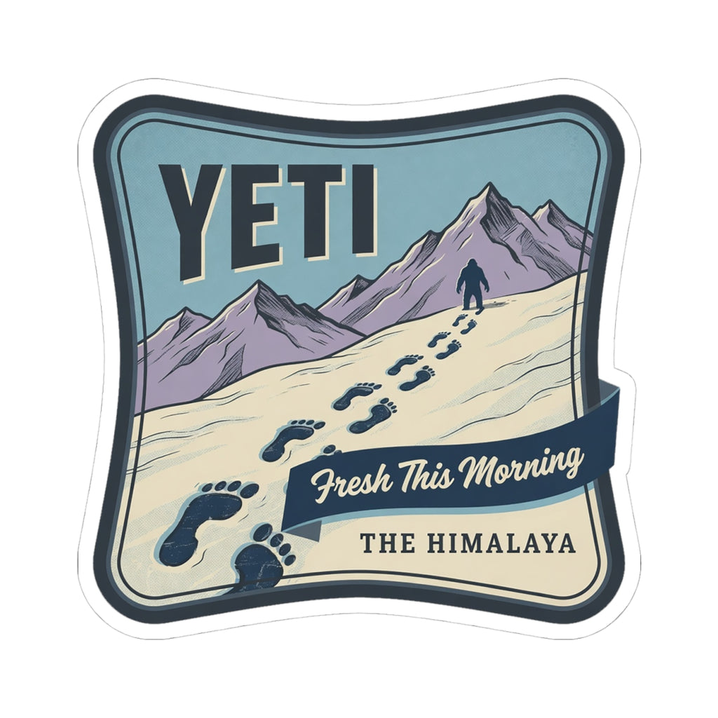 Vinyl sticker decal showing YETI logo, Himalayan mountains, paw prints, and “The Himalaya”