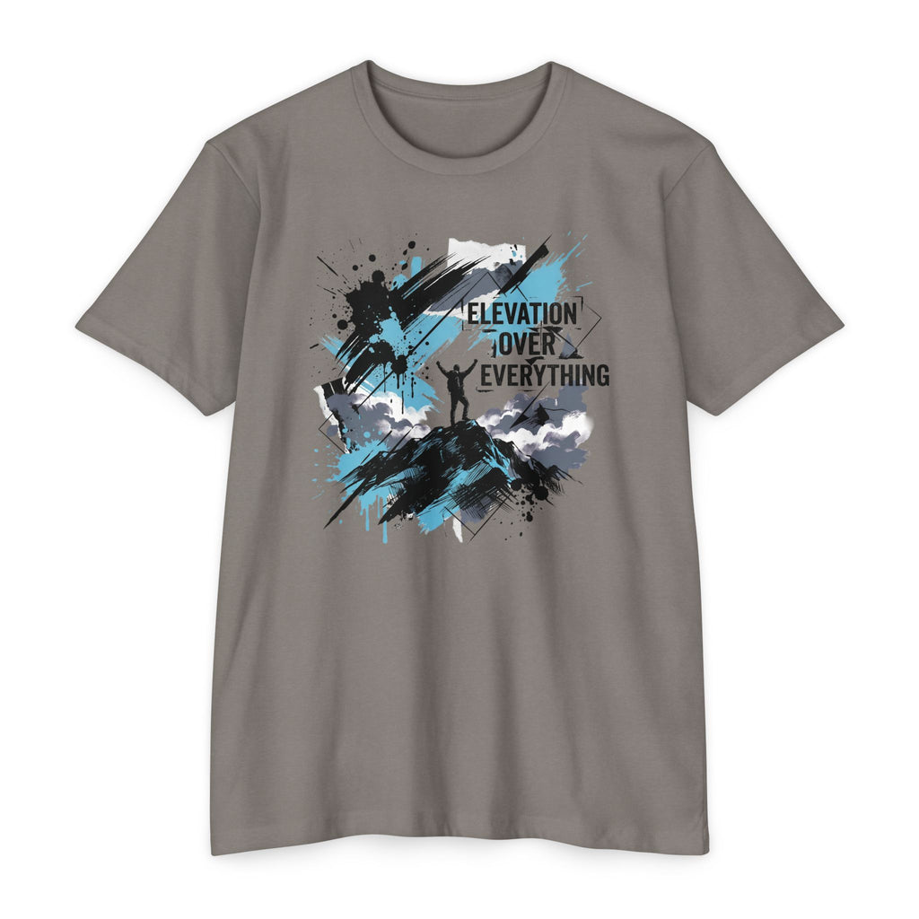 Mountain T-Shirt Elevation Over Everything Silhouette Graphic Tee Hiking Gift Outdoor Adventure Unisex