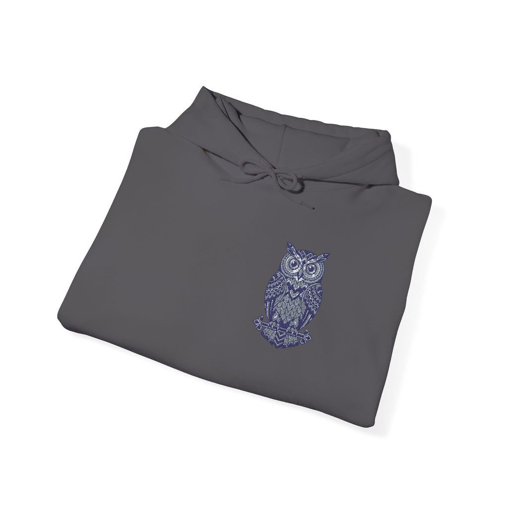 Floral Owl Hoodie | Botanical Bird Small Chest Print, Unisex Nature Sweatshirt, Owl Lover Gift Pullover