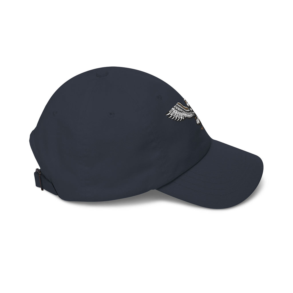 Embroidered Soaring Eagle Dad Cap — Classic White Baseball Hat