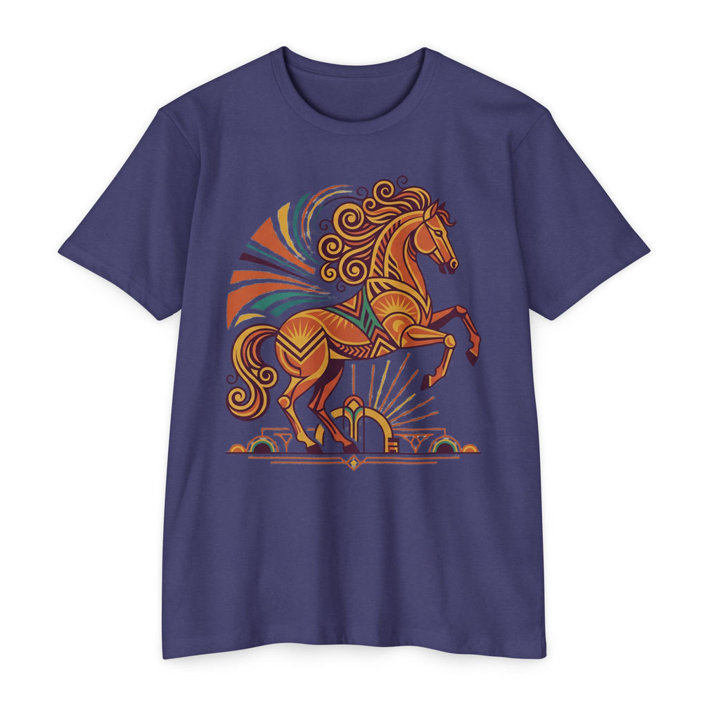 Horse T-Shirt Boho Prancing Horse Sunburst Illustration Graphic Tee Nature Lover Gift Unisex