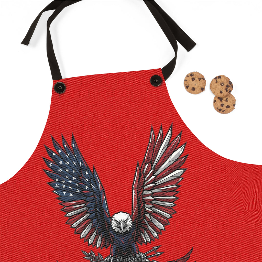 Liberty or Death Eagle Apron | Patriotic American Flag Grilling Apron | Bold USA Kitchen Apron | Red Cooking Gift Apron