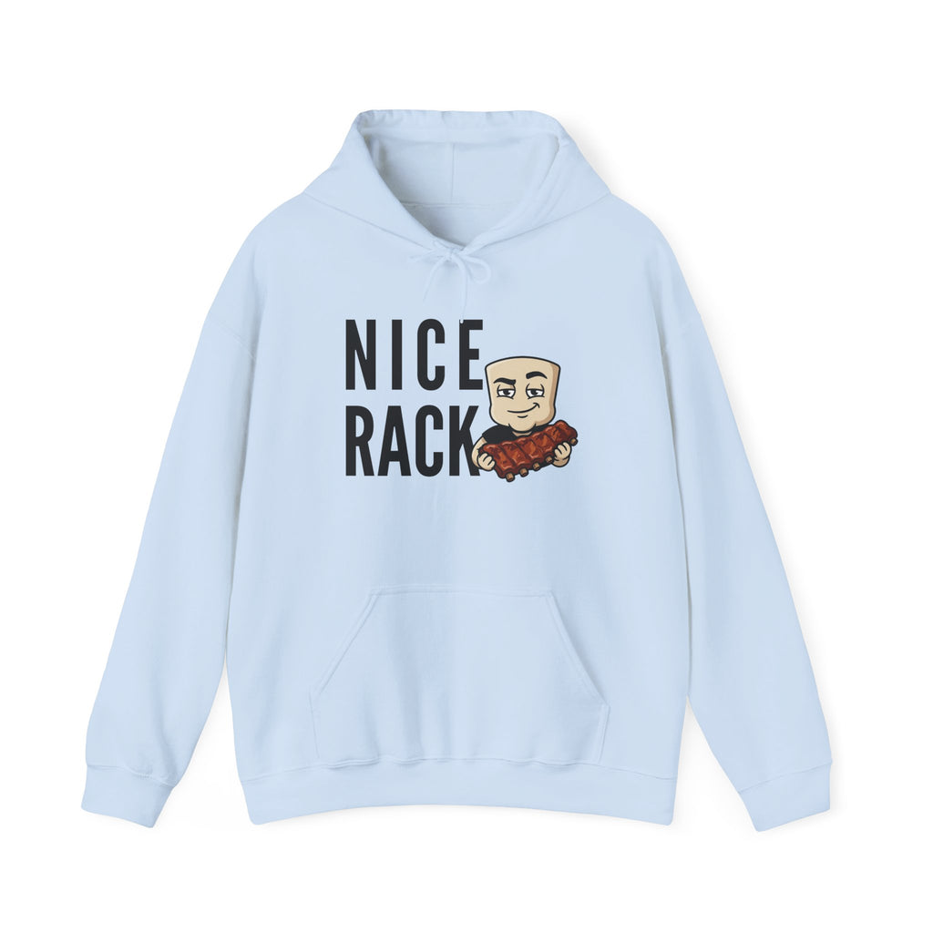Nice Rack Hoodie | Funny BBQ Rib Graphic Adult Humor Naughty Novelty Sweatshirt Gift