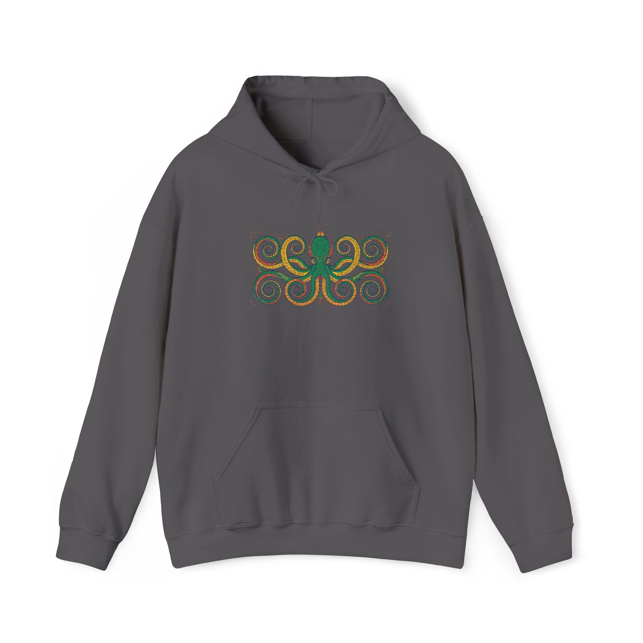 Green Octopus Spiral Art Hoodie | Nautical Sea Creature Sweatshirt, Unisex Ocean Art Gift Pullover