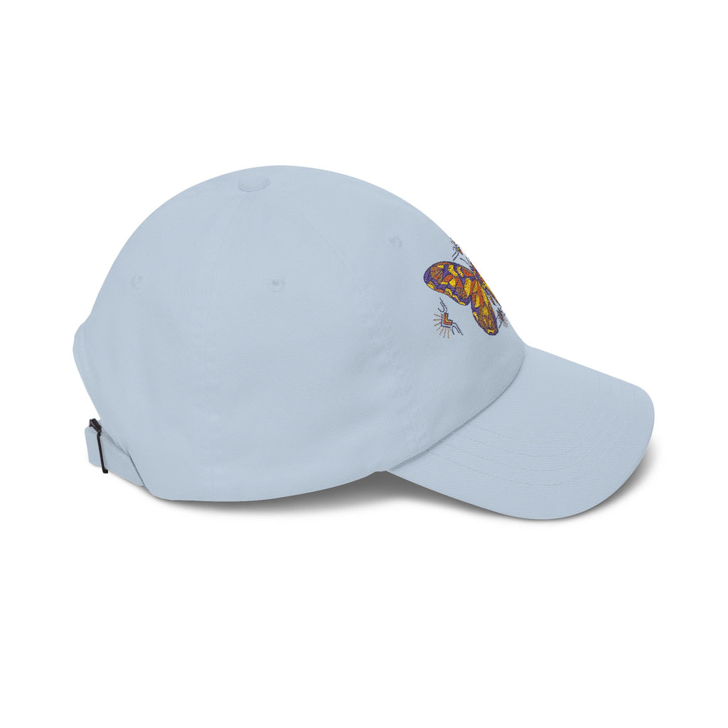 Butterfly Embroidered Dad Cap — Colorful Mosaic Moth Baseball Hat