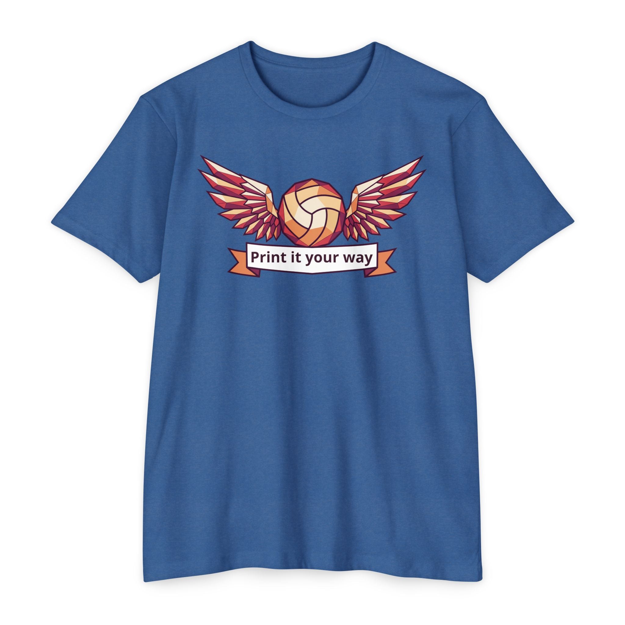 Custom Volleyball T-Shirt Personalized Winged Volleyball Banner Tee Add Your Name or Team Gift Unisex