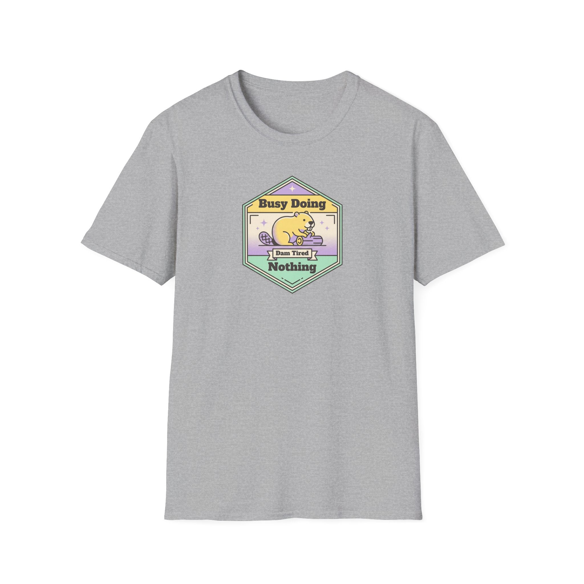 Funny Sloth T-Shirt | Busy Doing Nothing Cute Pastel Sloth Graphic Tee | Lazy Day Animal Shirt Gift