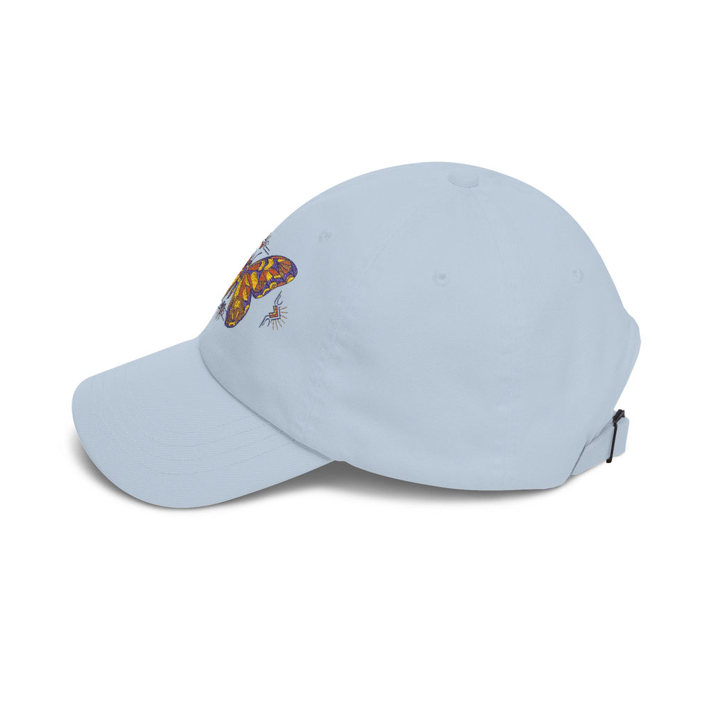 Butterfly Embroidered Dad Cap — Colorful Mosaic Moth Baseball Hat