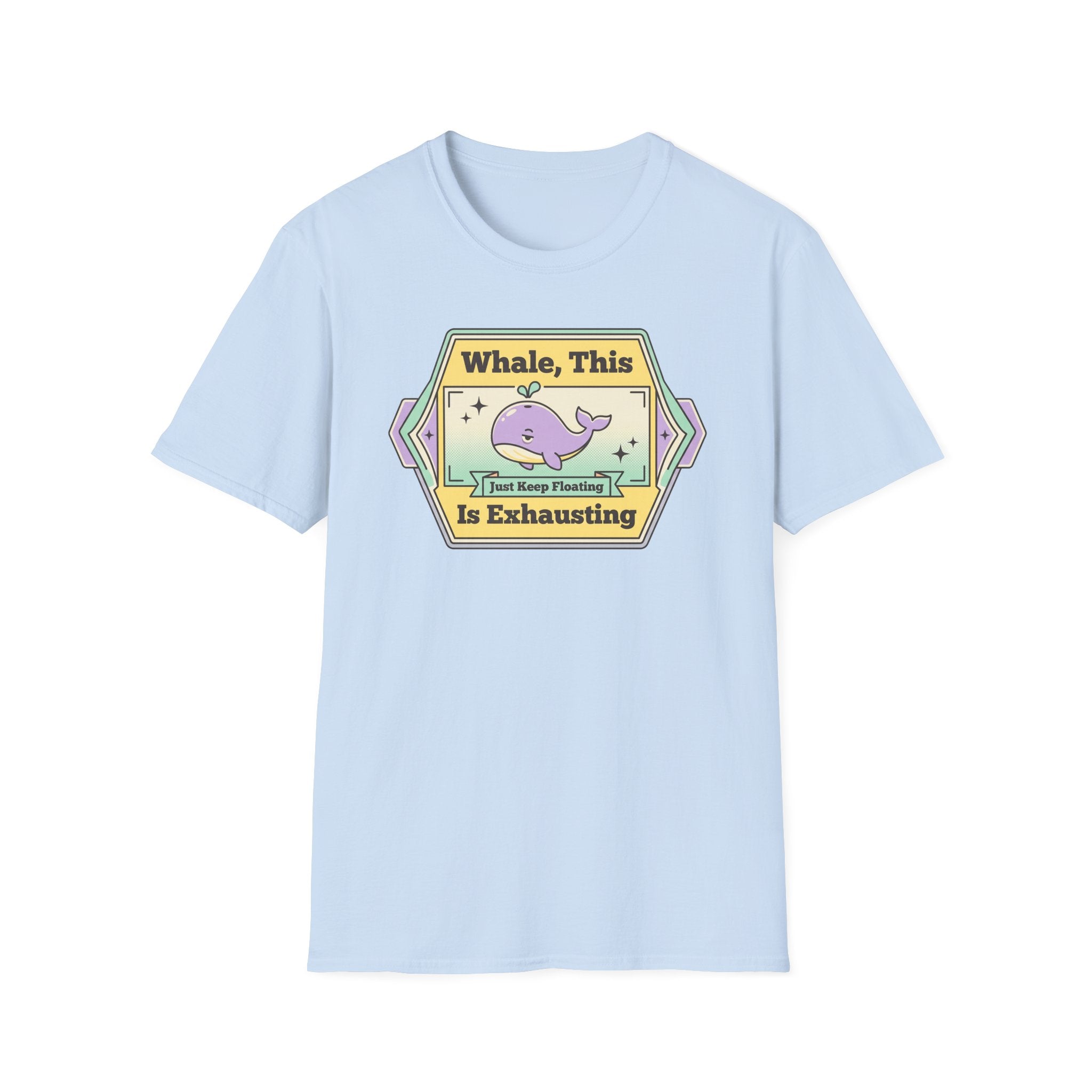 Whale, This Is Exhausting T-Shirt | Cute Purple Whale Retro Graphic