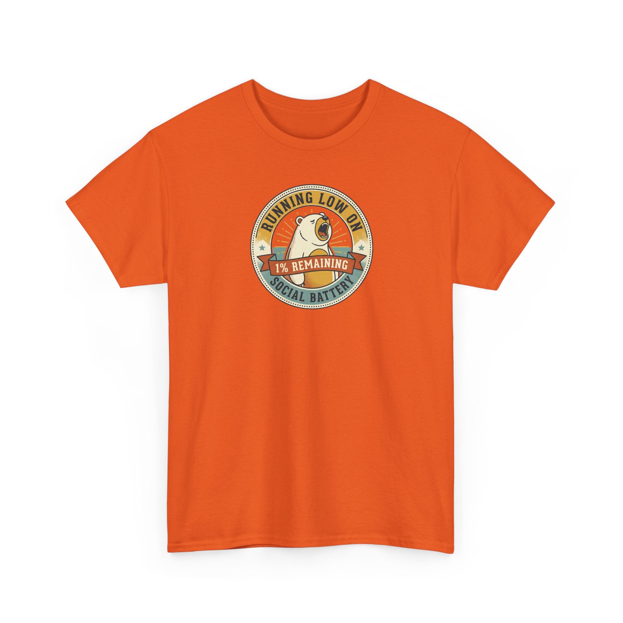 Running Low on Social Battery T-Shirt | Funny Introvert Bear Graphic Tee