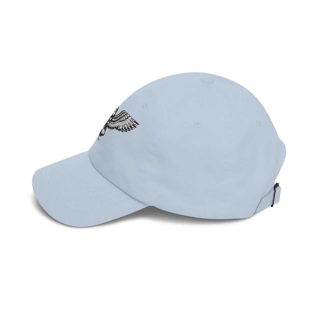 Embroidered Soaring Eagle Dad Cap — Classic White Baseball Hat