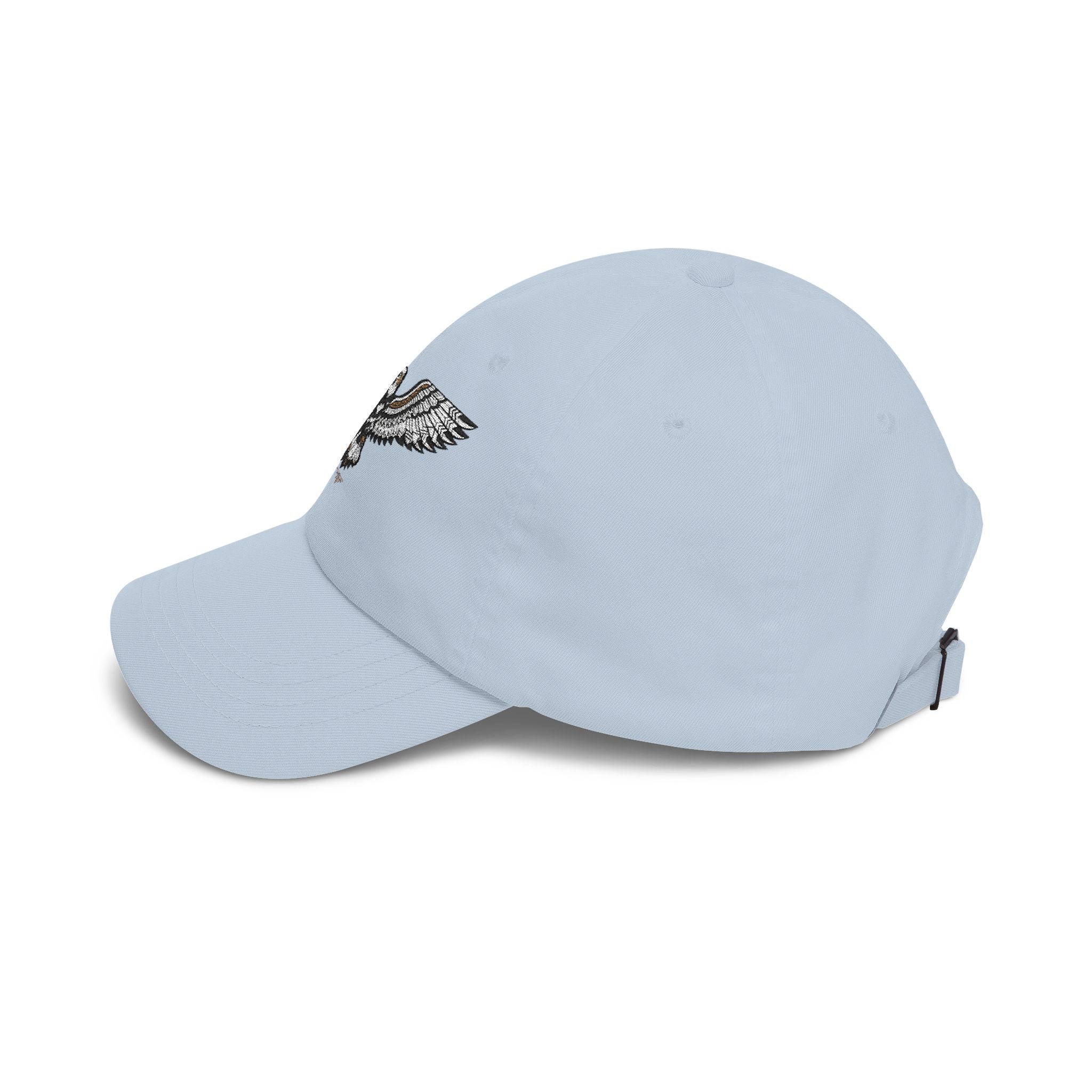 Embroidered Soaring Eagle Dad Cap — Classic White Baseball Hat