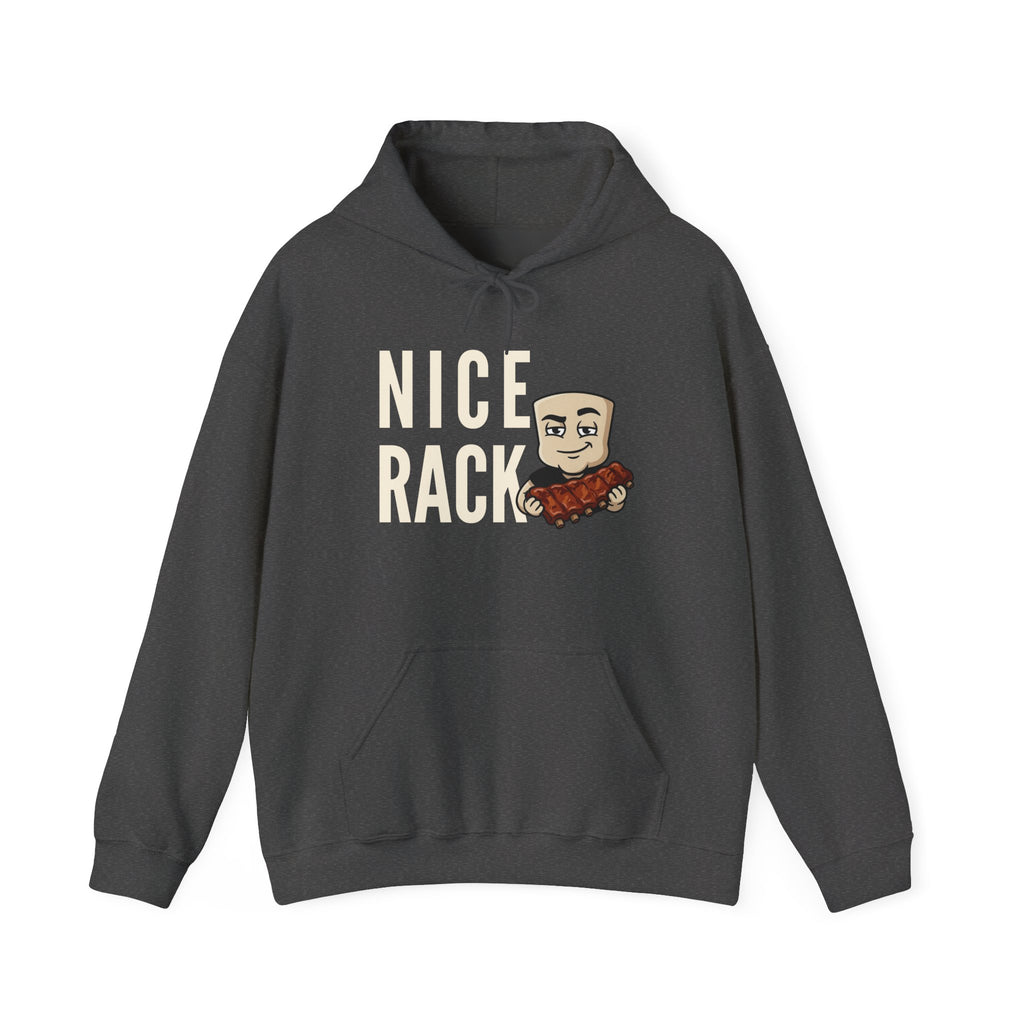 Nice Rack Hoodie | Funny BBQ Rib Graphic Adult Humor Naughty Novelty Sweatshirt Gift