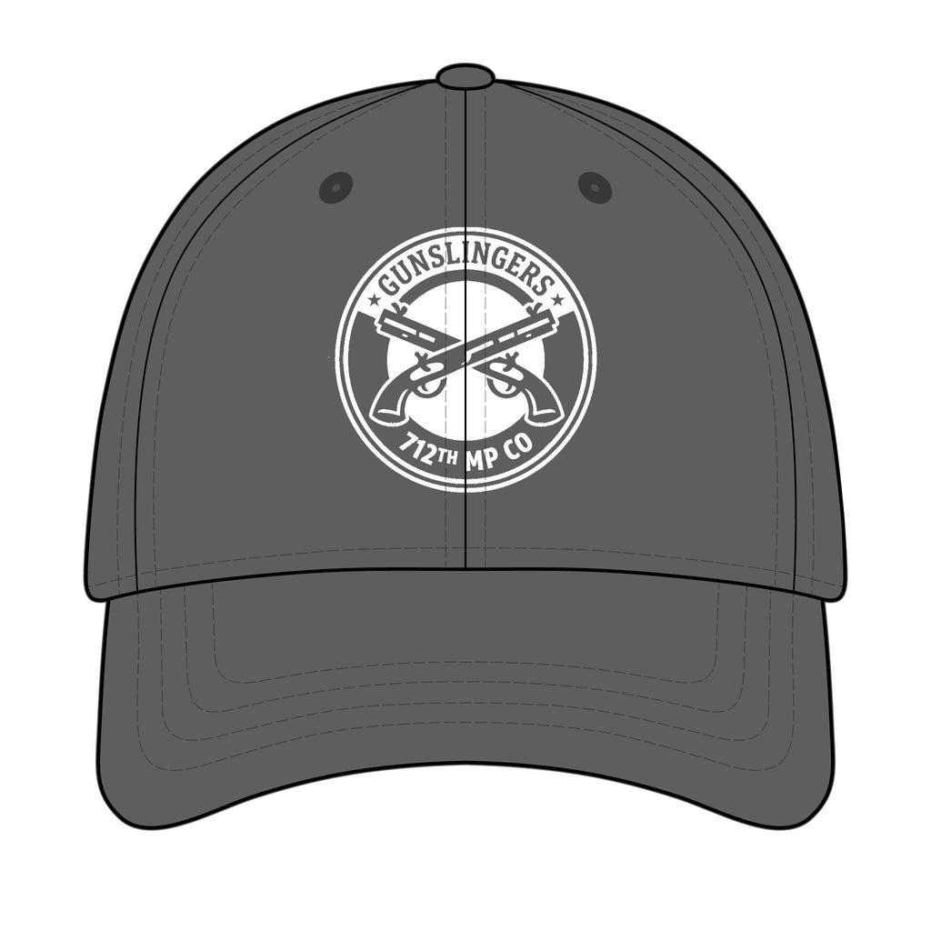Graphite baseball cap with embroidered Gunslingers logo on front panel