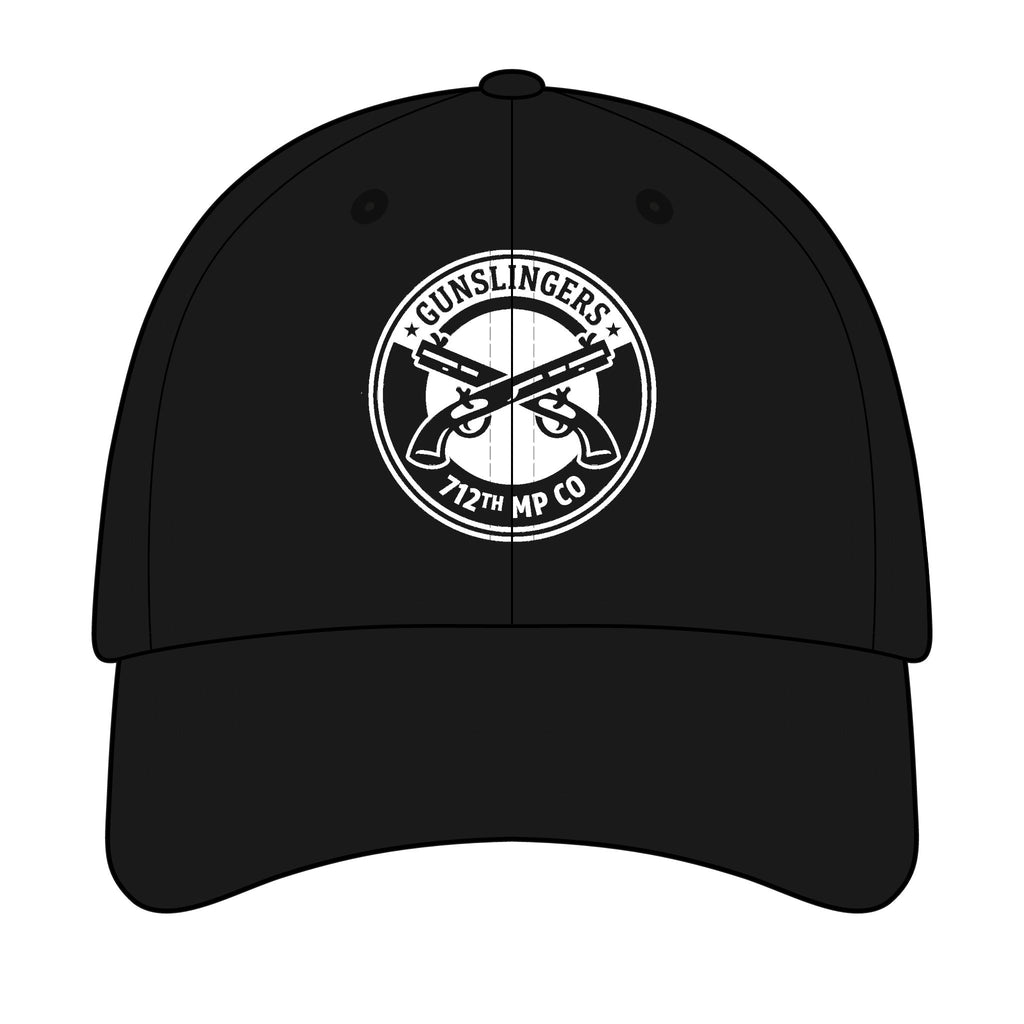 Black baseball cap with embroidered Gunslingers logo on front panel