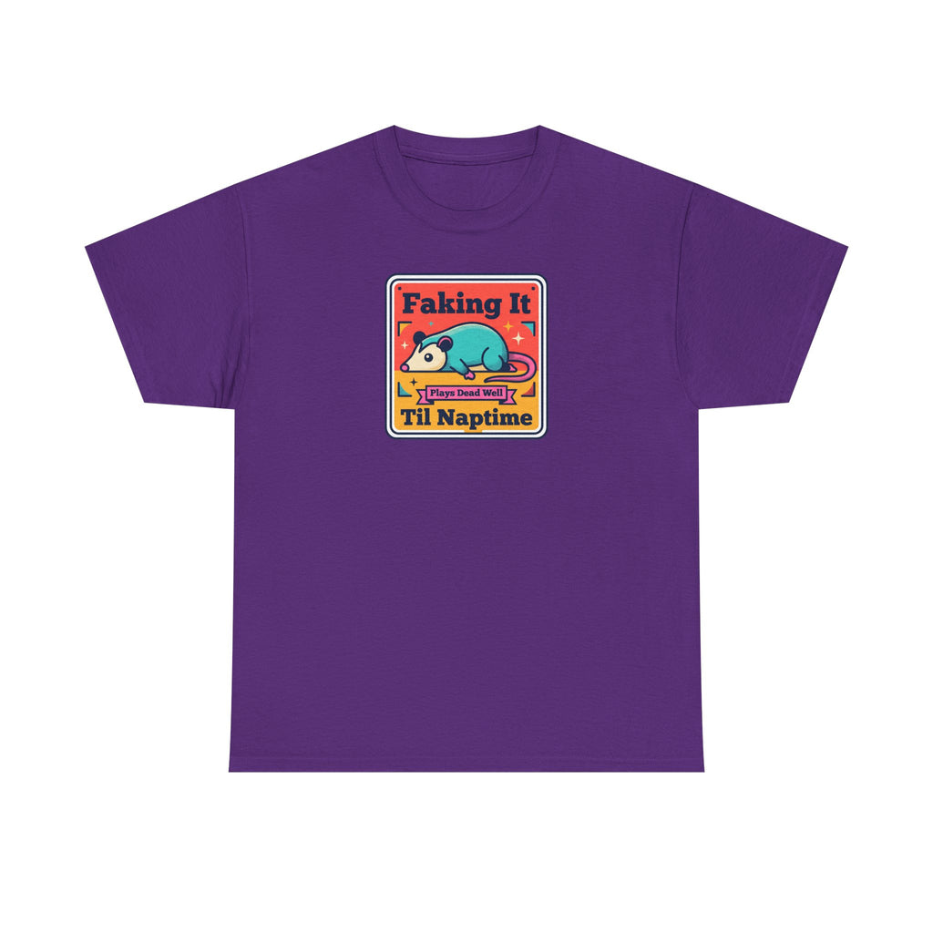 Faking It Til Naptime T-Shirt | Funny Sleeping Panda Tee | Cute Retro Humor Gift for Tired People