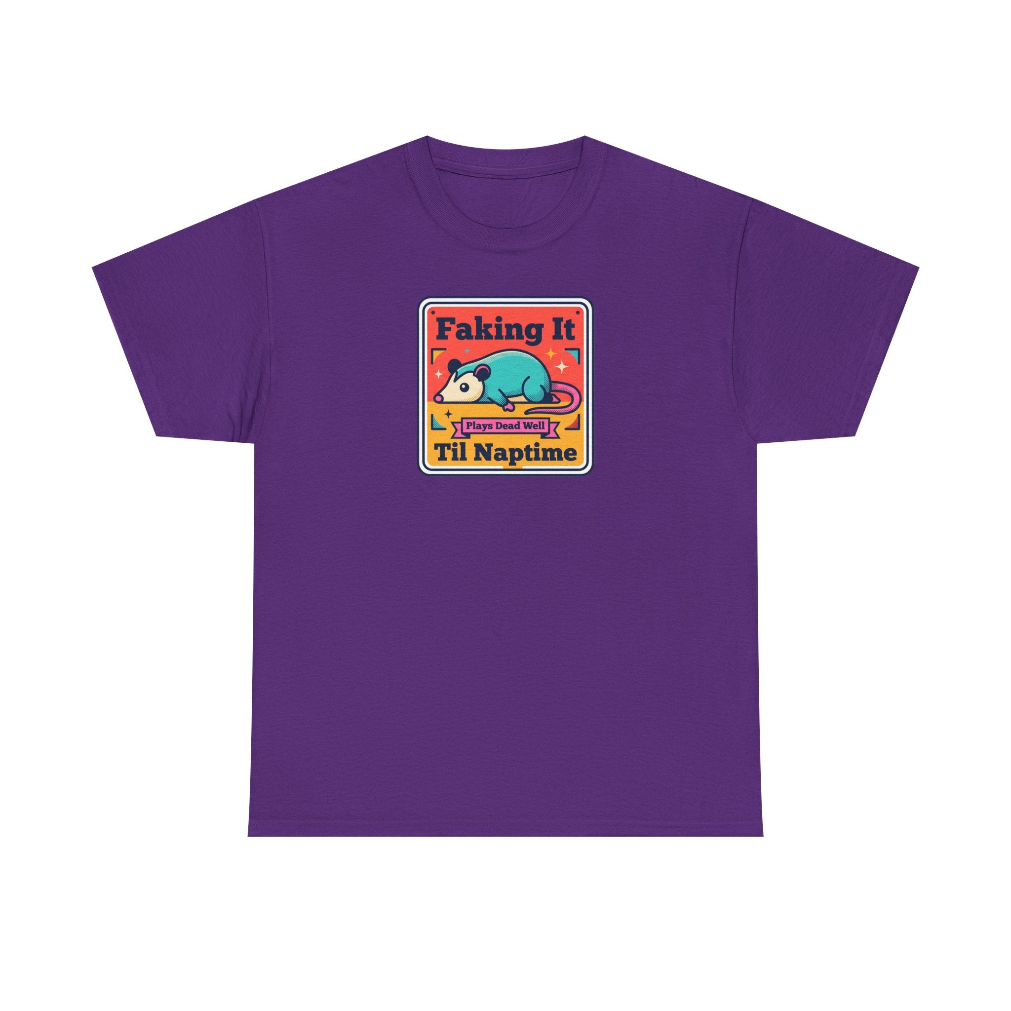 Faking It Til Naptime T-Shirt | Funny Sleeping Panda Tee | Cute Retro Humor Gift for Tired People
