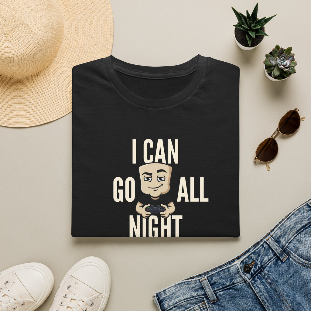 I Can Go All Night T-Shirt | Funny Gamer Tee | Video Game Controller Innuendo Humor Gift