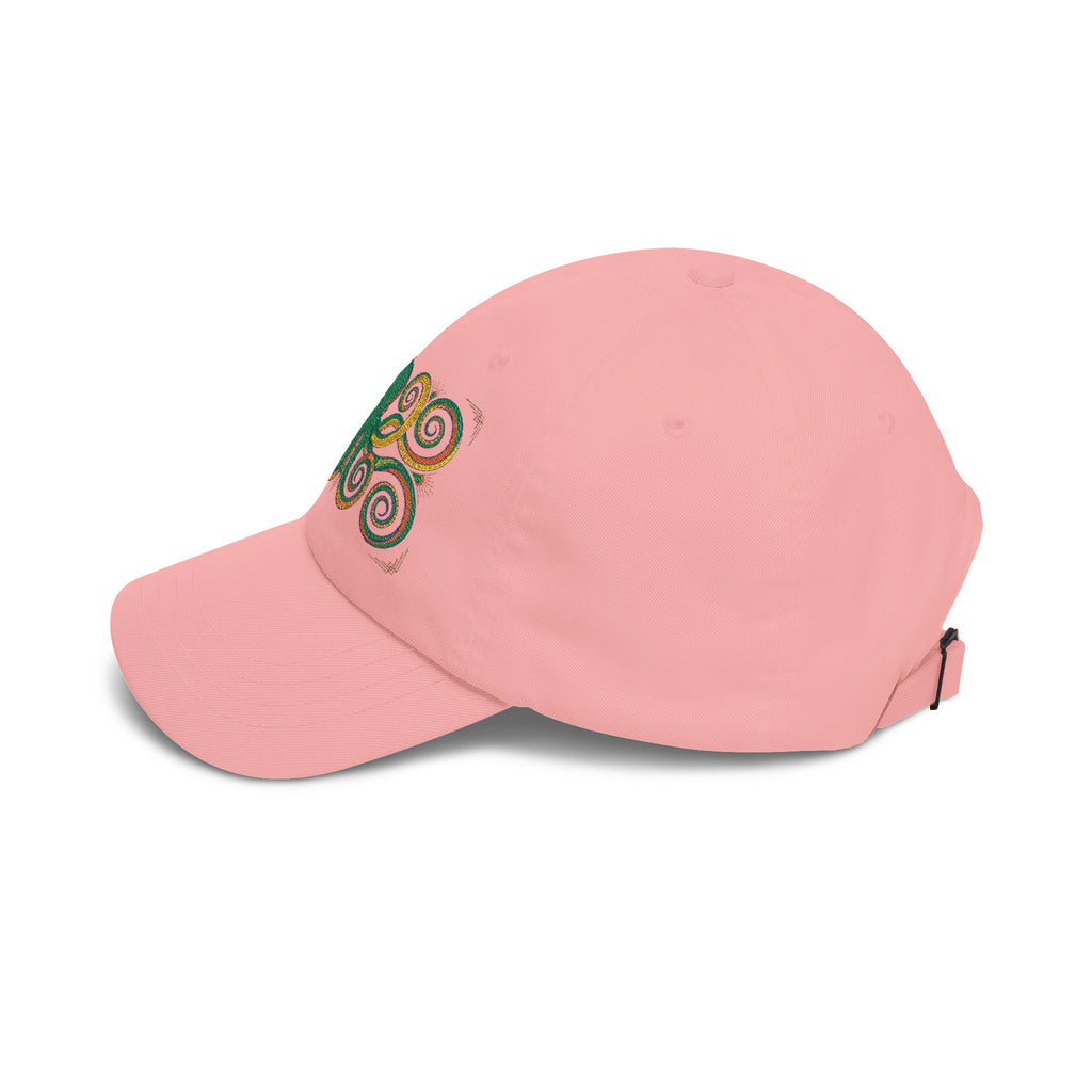 Octopus Swirl Dad Cap — Nautical Green & Gold Embroidered Baseball Hat