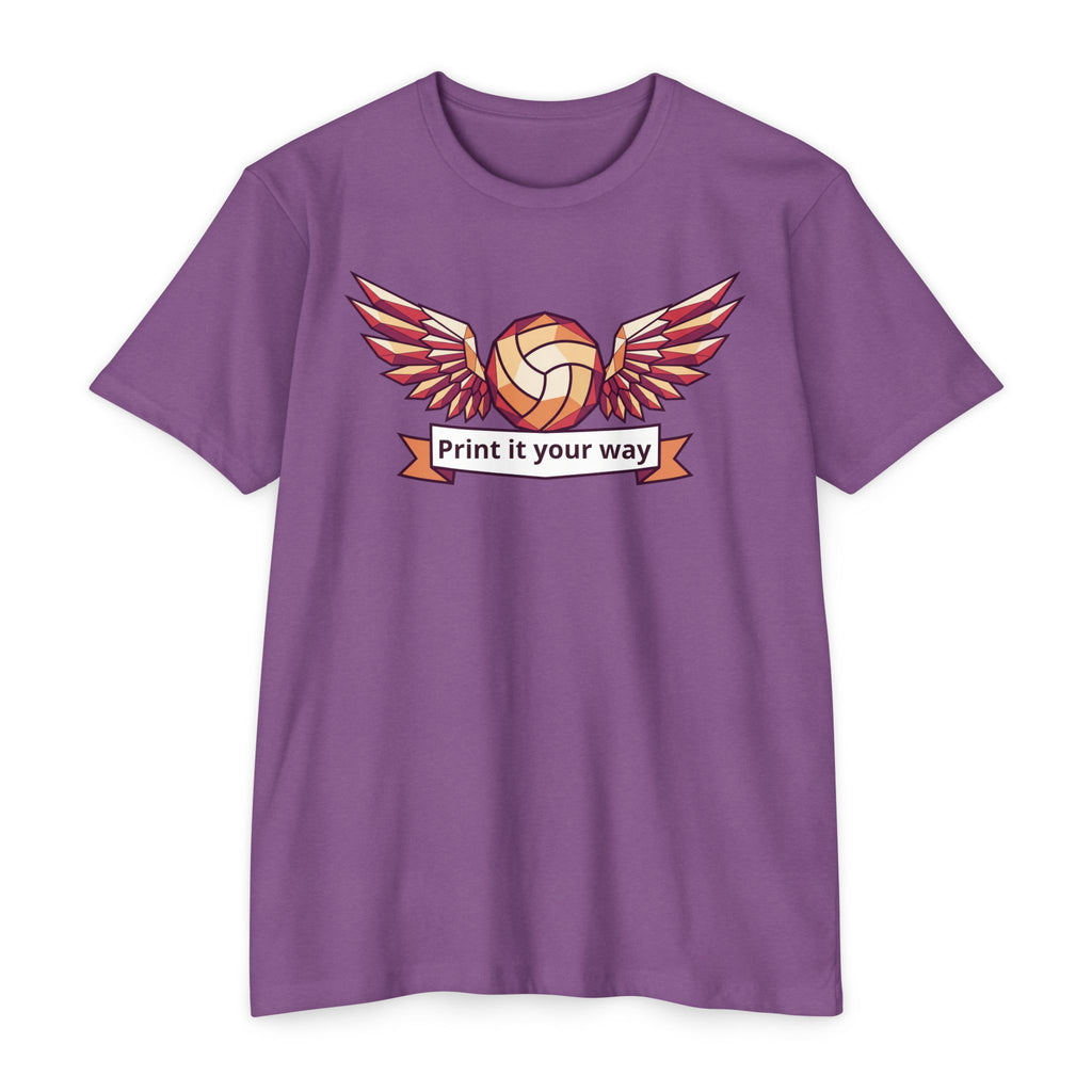 Custom Volleyball T-Shirt Personalized Winged Volleyball Banner Tee Add Your Name or Team Gift Unisex