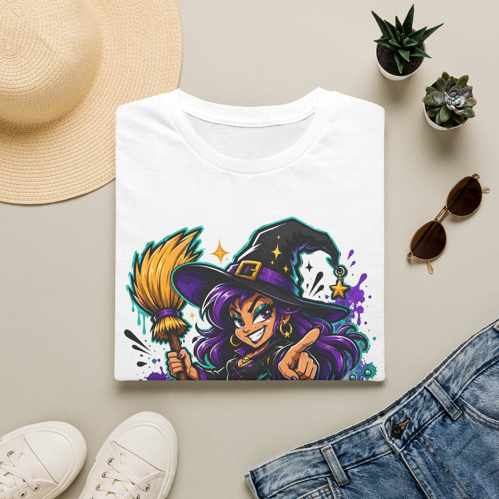 Witch Way To The Candy T-Shirt | Funny Halloween Witch Graphic Tee | Spooky Season Gift | Trick or Treat Shirt