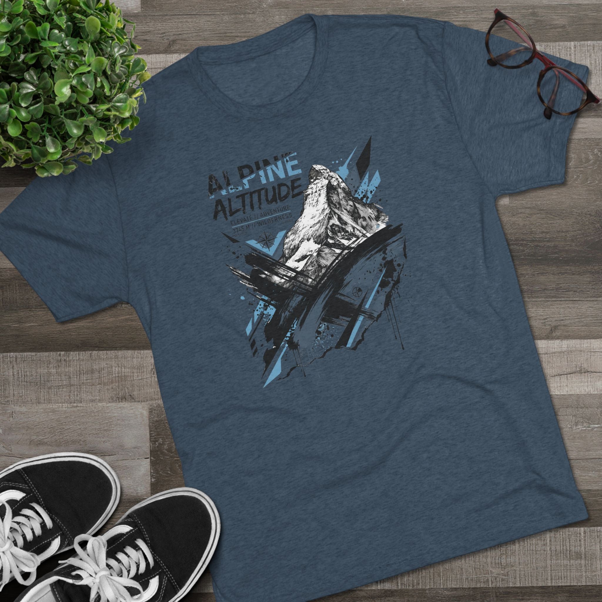 Alpine Altitude T-Shirt Mountain Peak Illustration Graphic Tee Hiking Gift Outdoor Nature Adventure Unisex